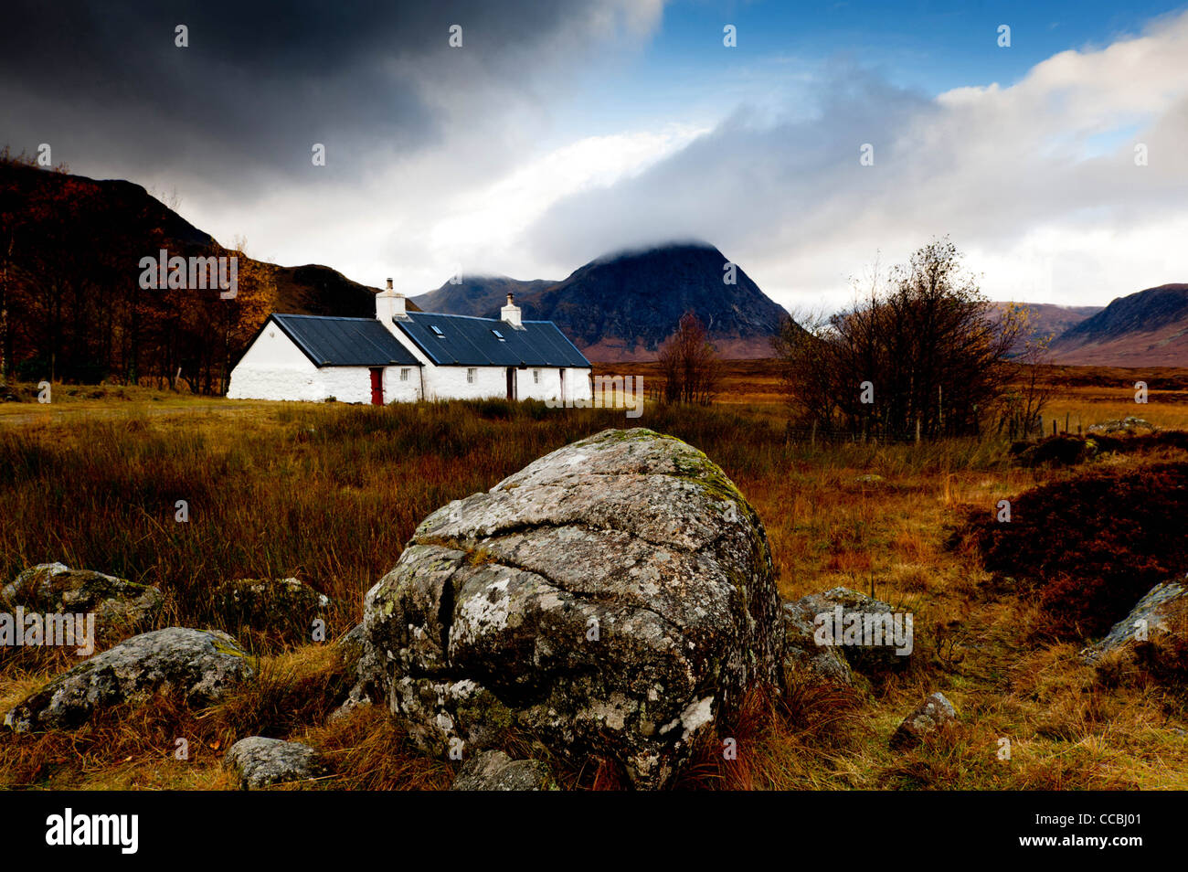 L'Écosse, Glencoe, côte ouest,Blackrock cottage Banque D'Images
