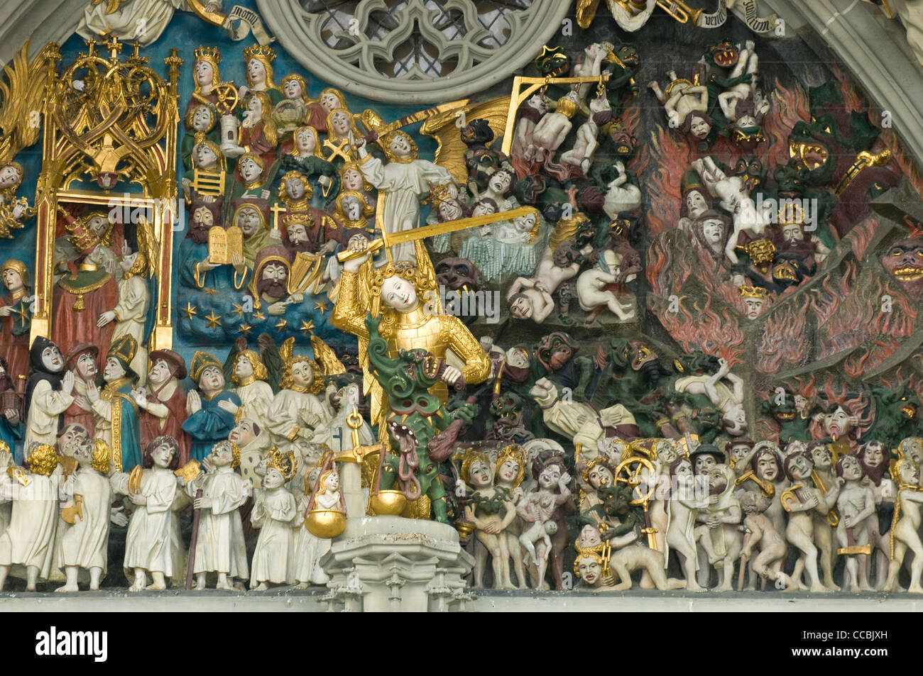 Haut-relief de la cathédrale, Berne, Suisse Banque D'Images