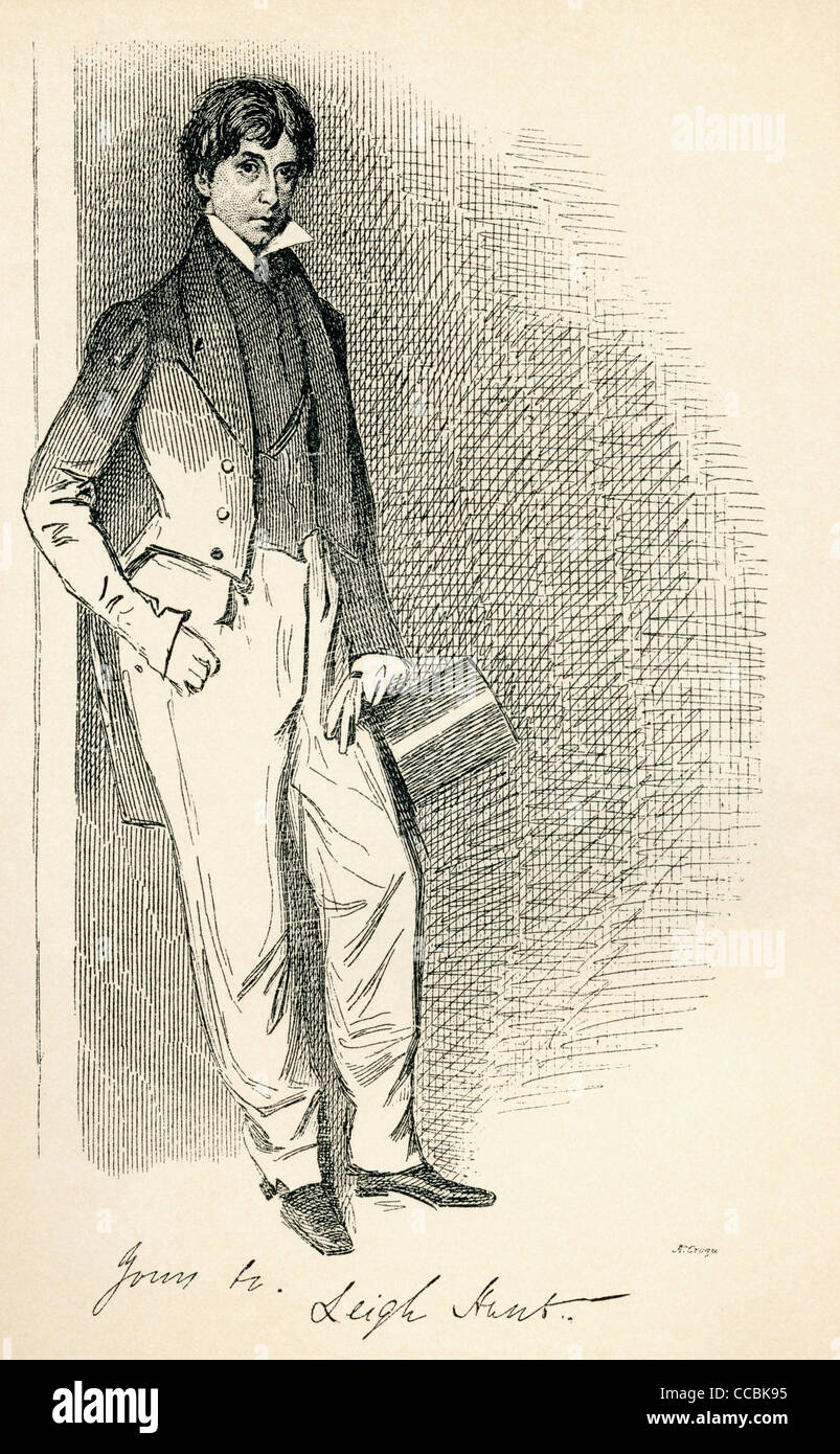 James Henry Leigh Hunt, 1784 - 1859, en tant que jeune homme. Porte-parole en matière d'anglais, essayiste, poète et écrivain. Banque D'Images