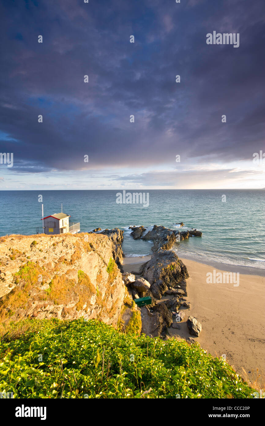 Whitsand Bay Cornwall au coucher du soleil Banque D'Images