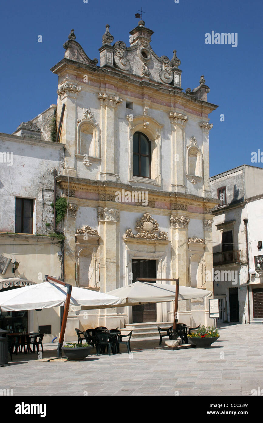 Dans l'église San Trifone Salandra Square, Salandra Nardò, carrés, la péninsule Salentine, Pouilles, Italie Banque D'Images