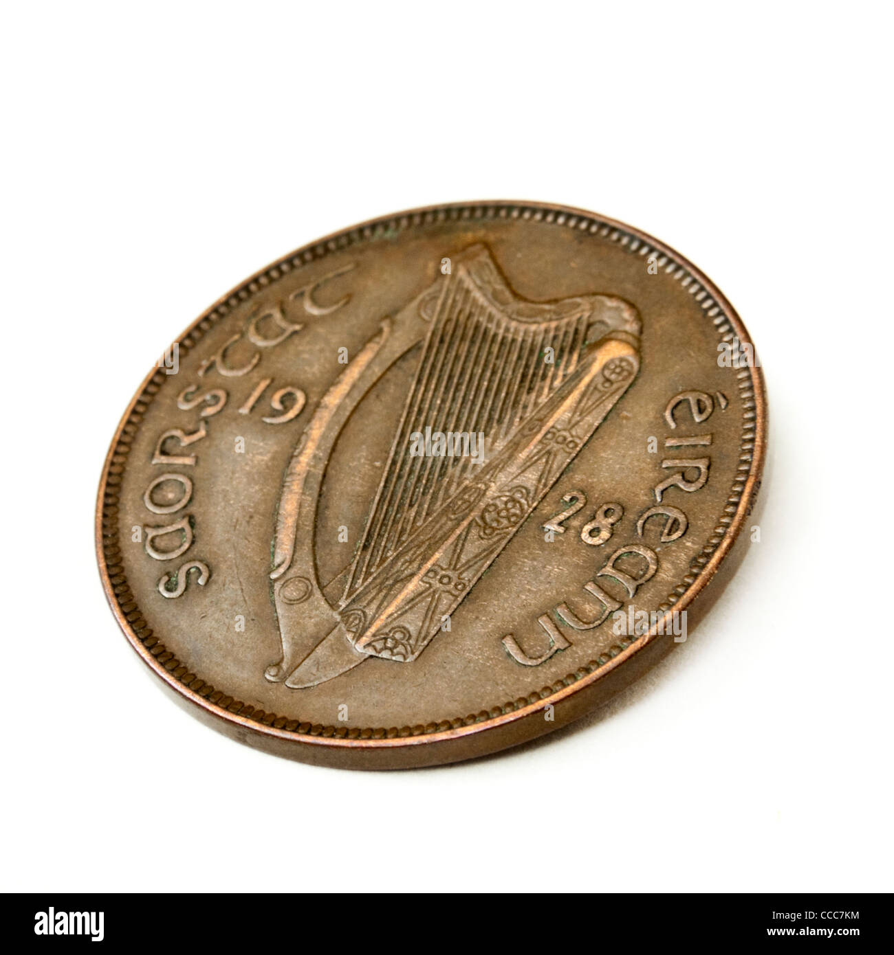 1928 Premier numéro de l'État libre d'Irlande 1D (une vieille pièce penny) Banque D'Images