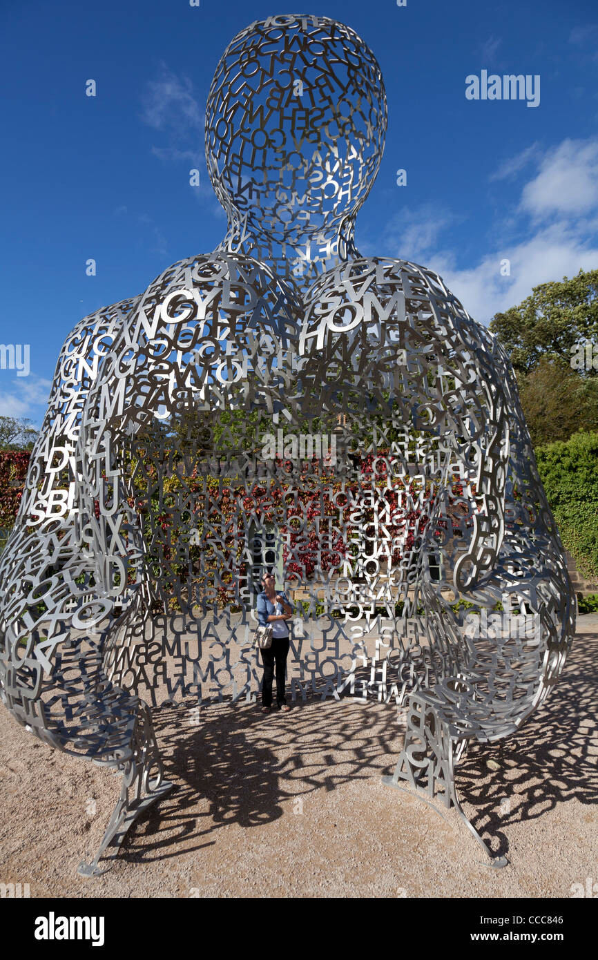 Chambre des connaissances par Jaume Plensa au Yorkshire Sculpture Park, Royaume-Uni Banque D'Images