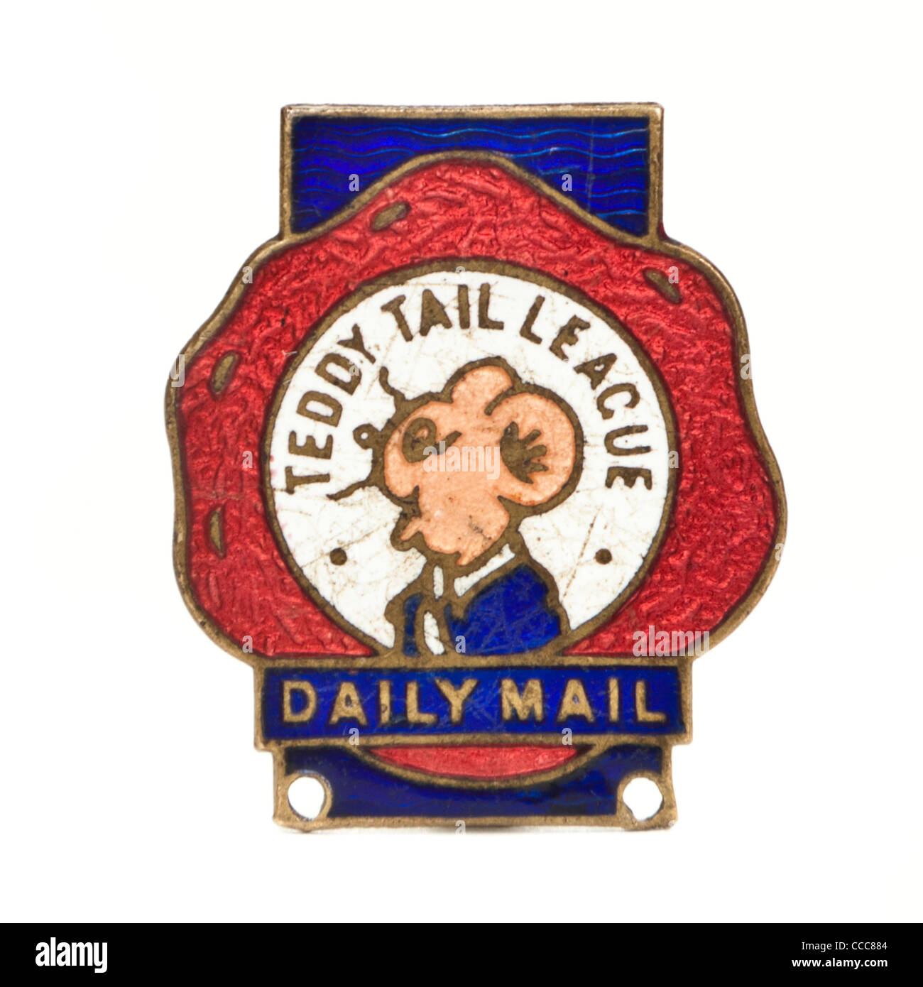 1930 Daily Mail 'Promotion' Ligue Queue Teddy insigne émail par J. Gaunt de Londres Banque D'Images