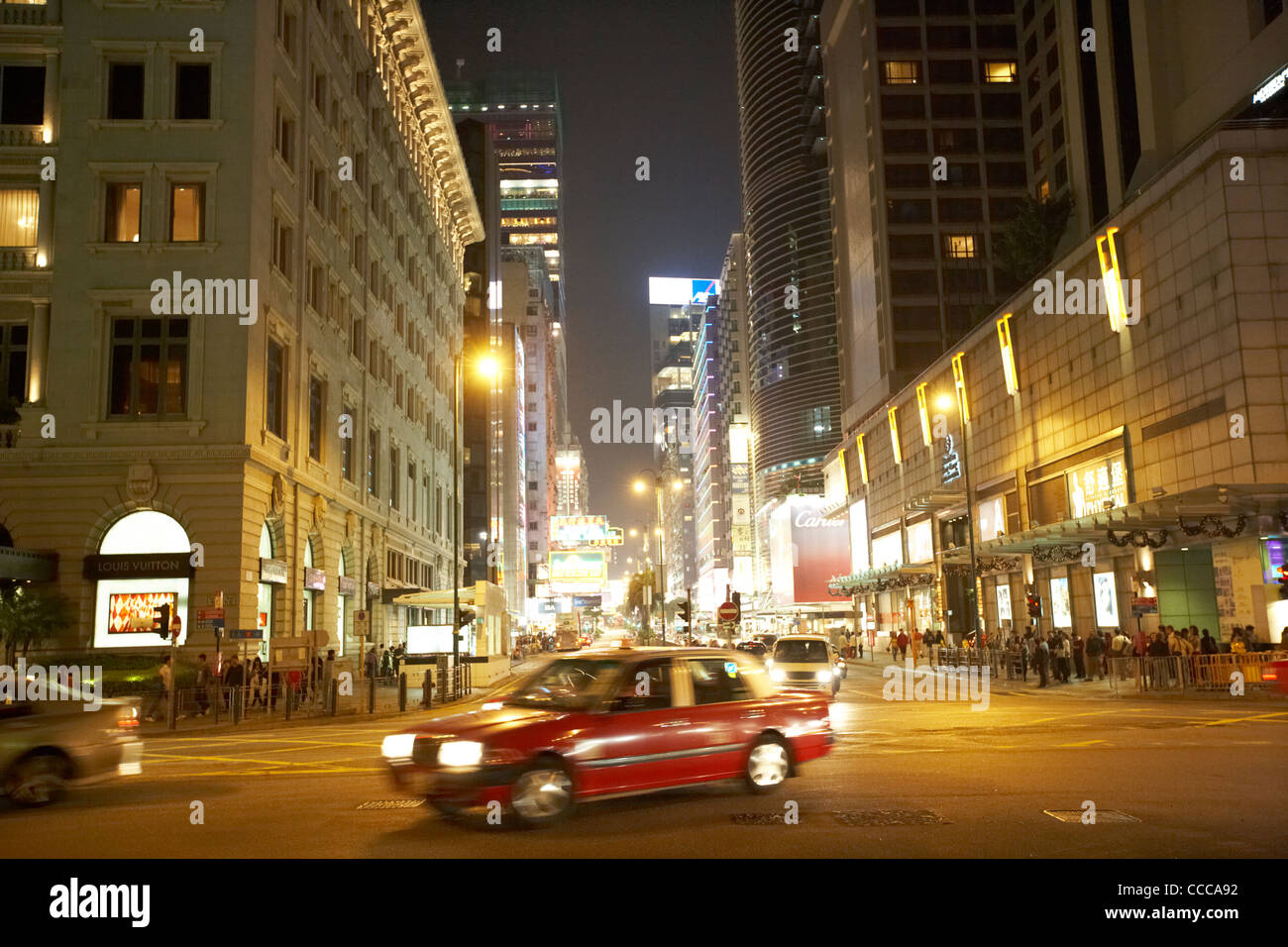 Jonction de Salisbury Road et Nathan Road Kowloon Tsim Sha Tsui Hong Kong région administrative spéciale de nuit Chine Asie Banque D'Images