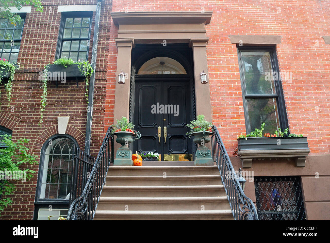 Entrée d'une maison à Brooklyn Banque D'Images