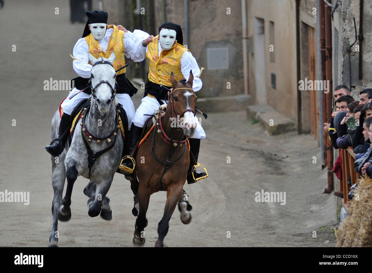 Santu Lussurgiu, Sa Carrela e nanti. Horse Show de carnaval typique de la Sardaigne. La Sardaigne. L'Italie. L'Europe. Banque D'Images