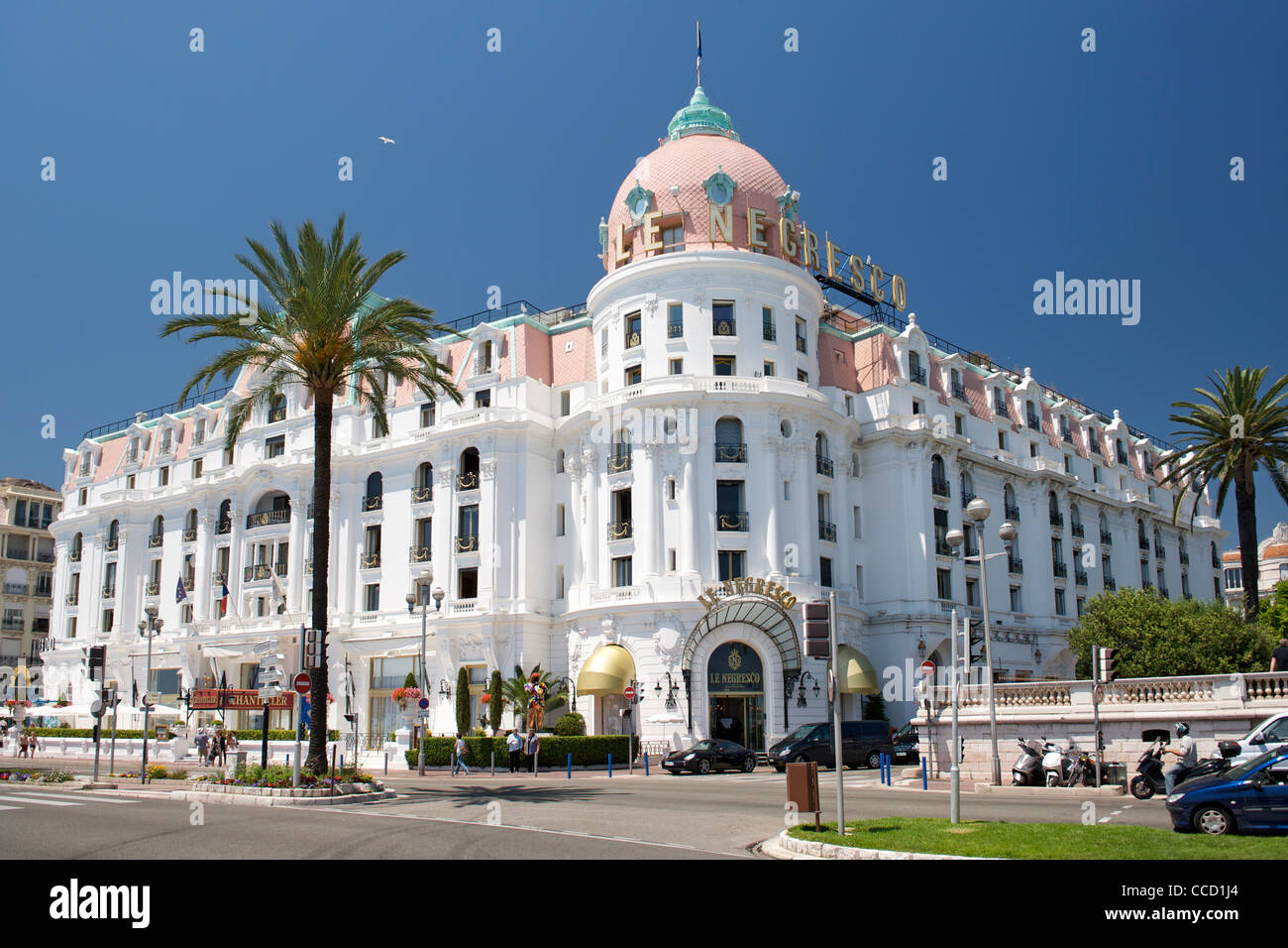 L'hôtel Negresco à Nice, sur la côte méditerranéenne dans le sud de la France. Banque D'Images