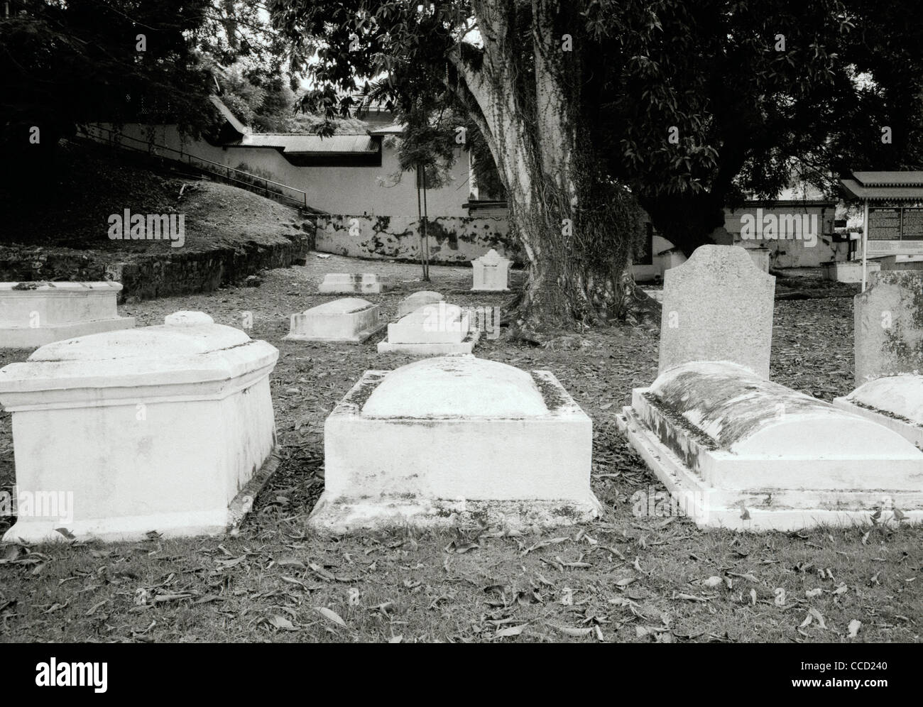 La photographie de voyage - Le cimetière cimetière néerlandais à Melaka Malacca en Malaisie en Asie du Sud-Est Extrême-Orient. L'immobilité coloniale Histoire Banque D'Images