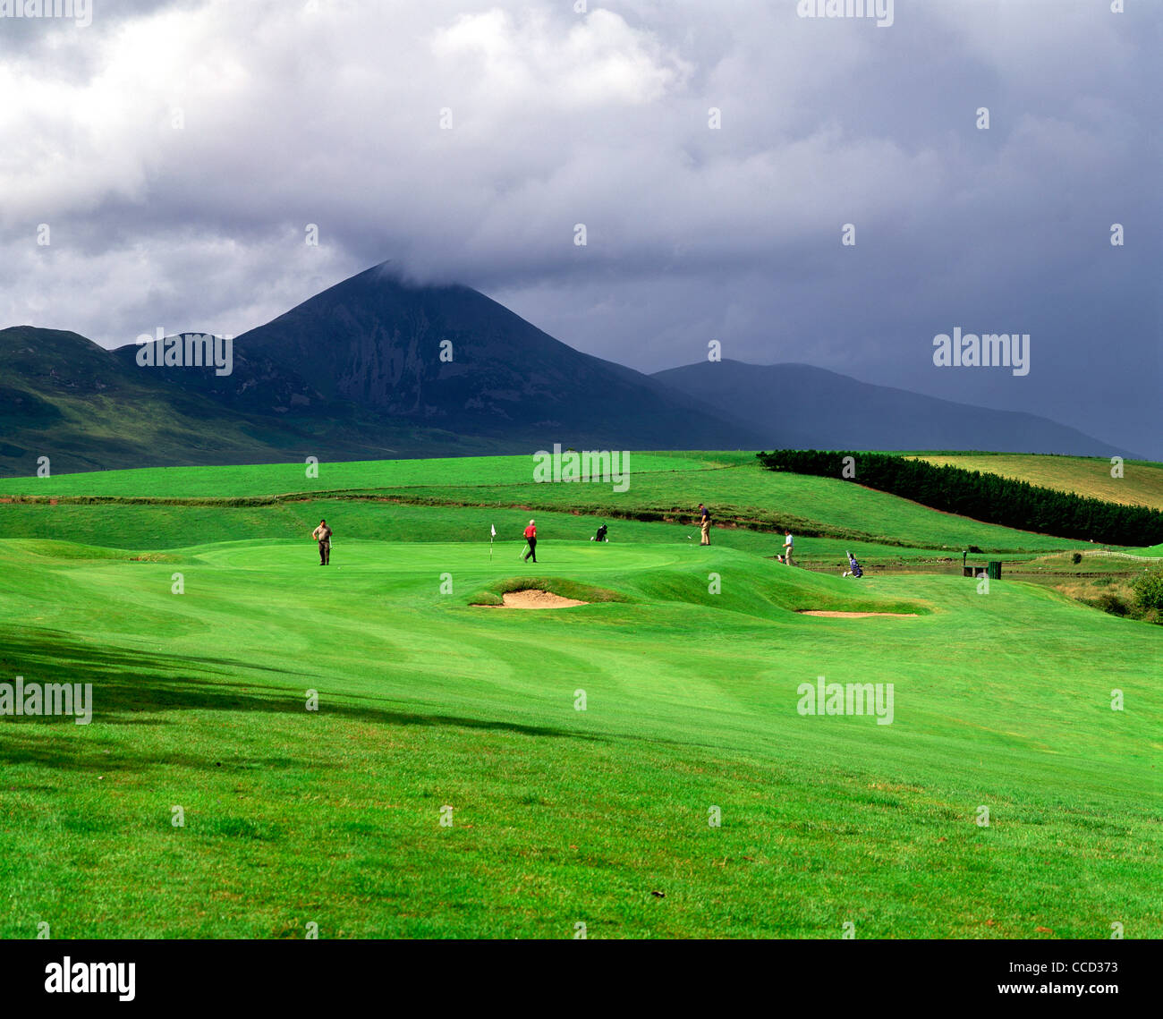 Westport Golf, 14e trou, Comté de Mayo, Irlande Banque D'Images