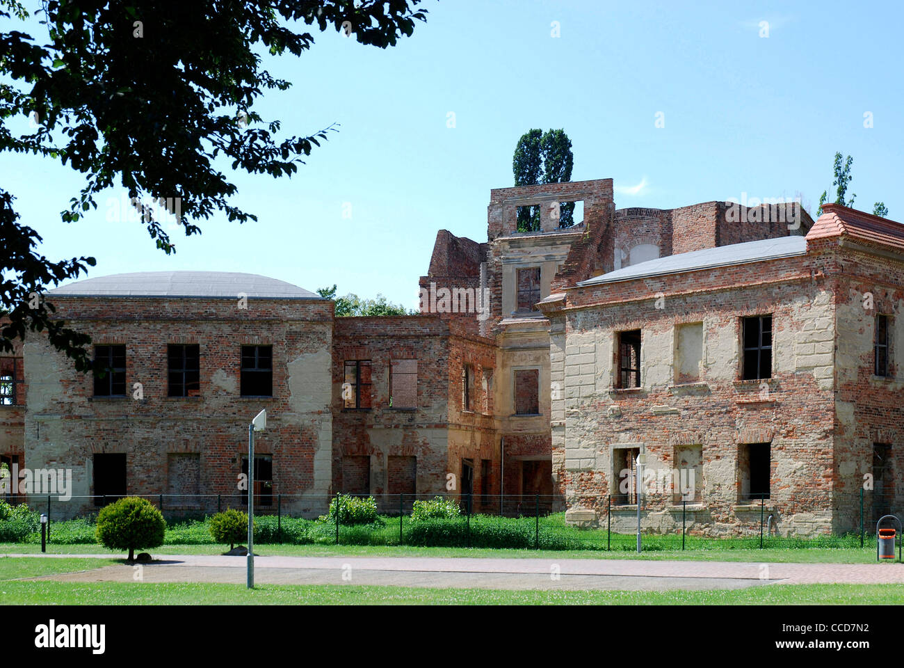 Ruines du palais baroque de l'Wettin en Dahme dans le Brandebourg. Banque D'Images