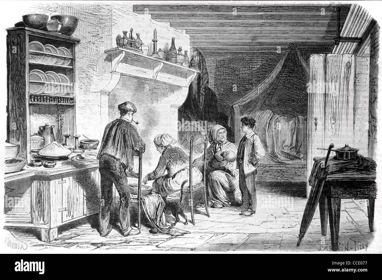 La Maison de Saint Bernadette Soubirous. Pèlerinage à Lourdes, France, 1872 gravure ou illustration ancienne Banque D'Images