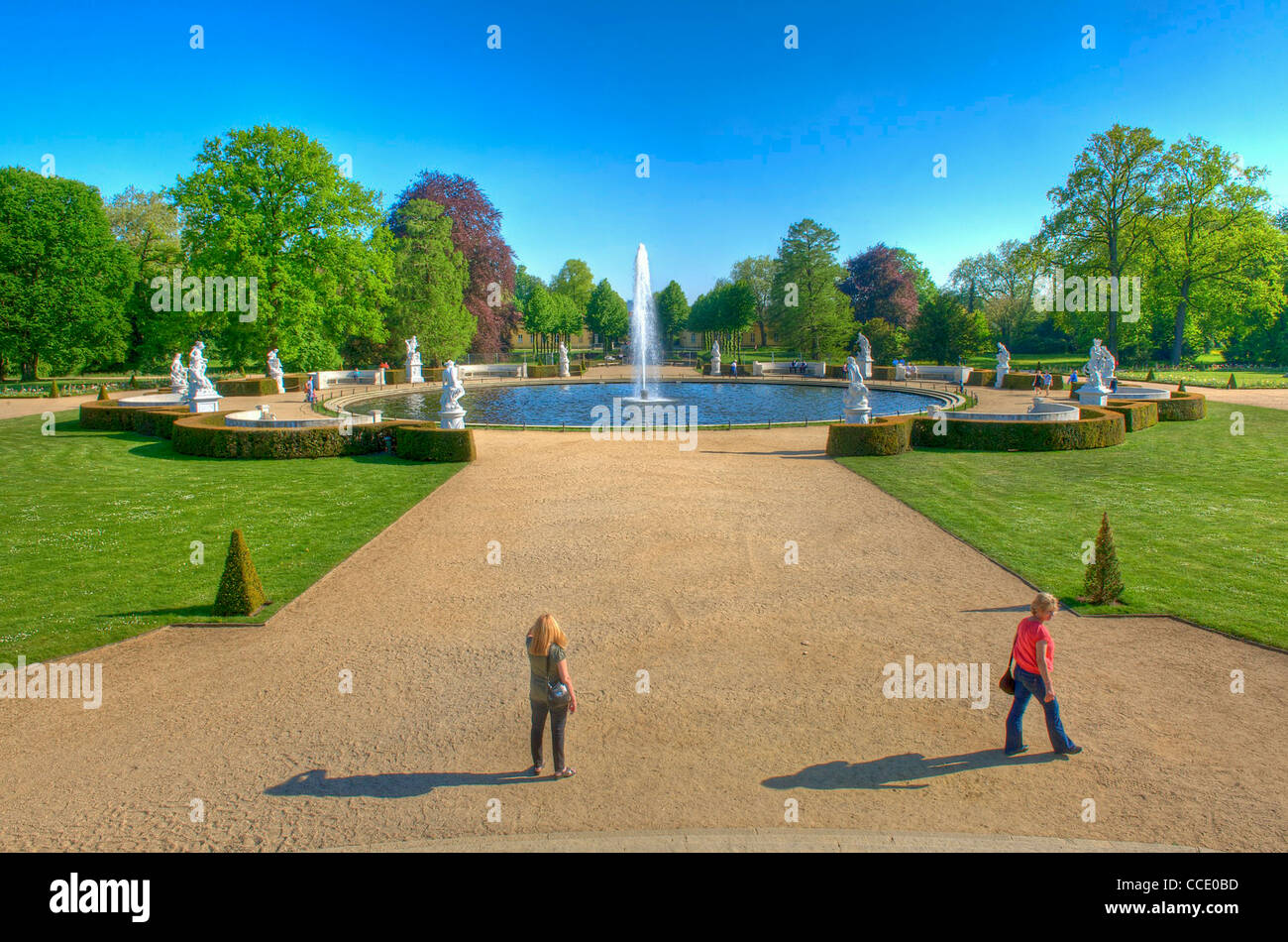 Une vue de l'étape du palais de Sanssouci Potsdam Allemagne. Photo par Pete Gawlik. Banque D'Images