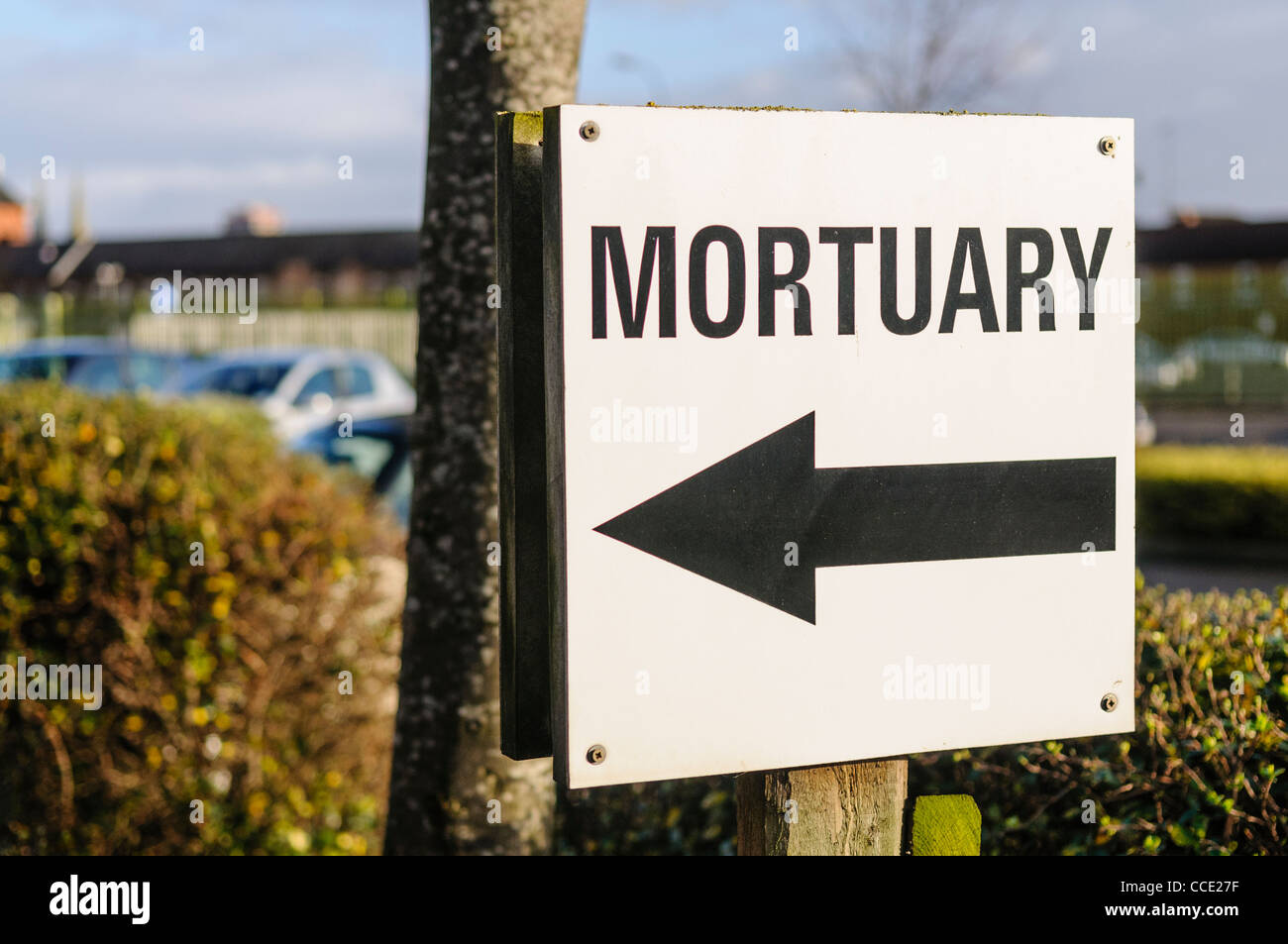 Indications pour la morgue d'un hôpital Banque D'Images