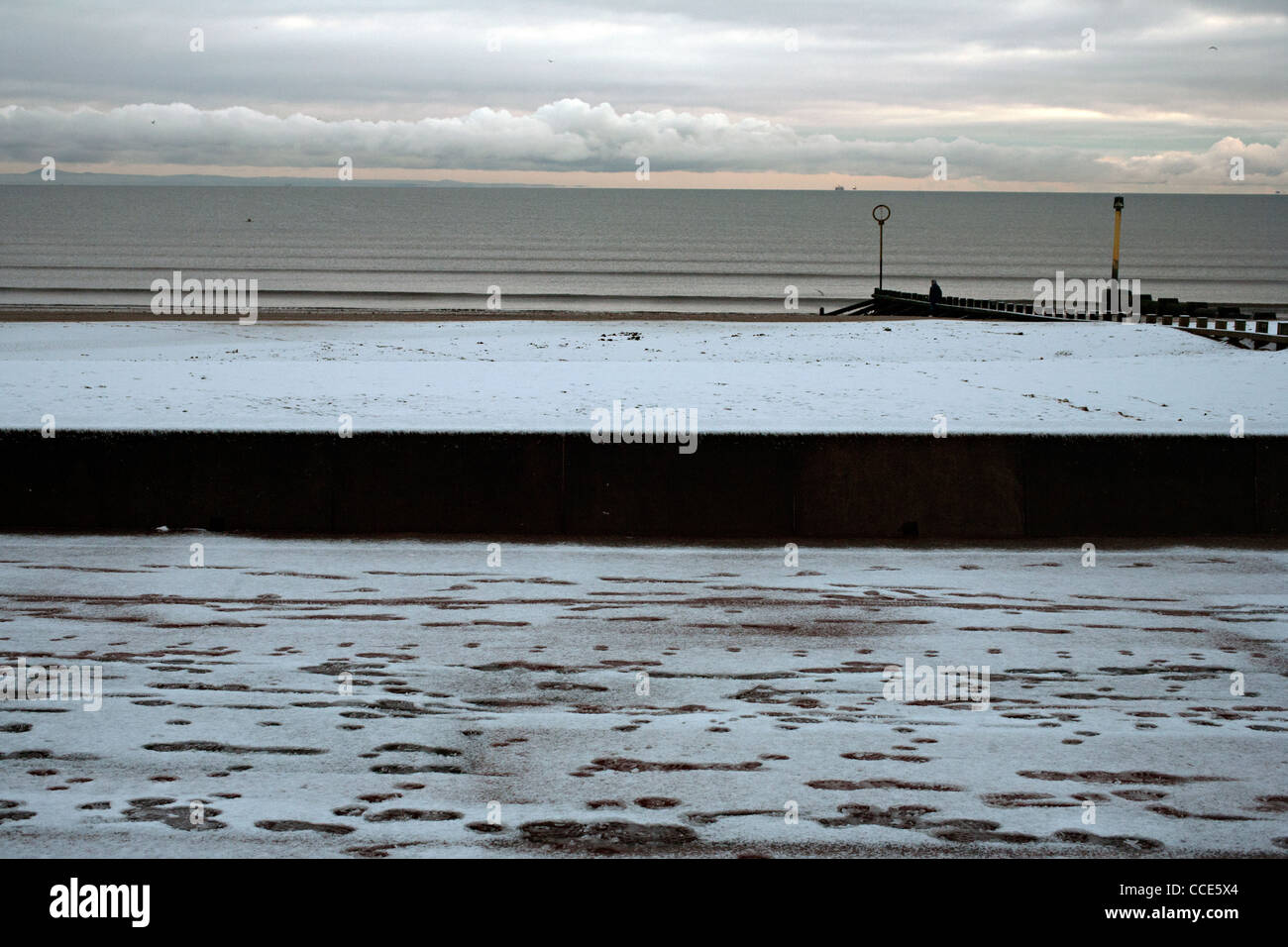 La plage de Portobello en hiver Banque D'Images