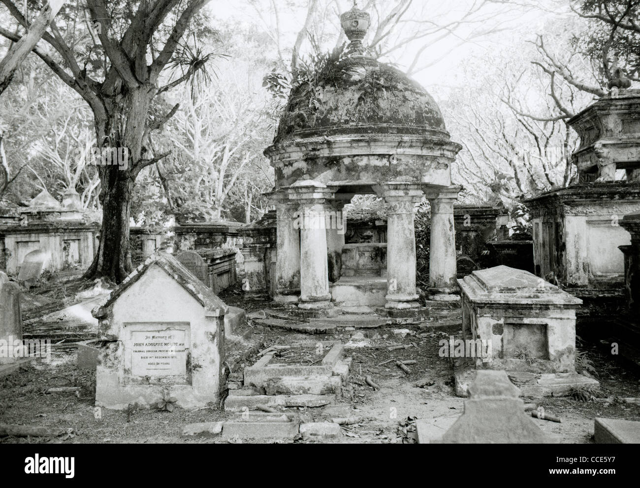 Le cimetière protestant à George Town dans l'île de Penang en Malaisie en Asie du sud-est. Les Cimetières de Georgetown tombe tombe tombe billet Banque D'Images