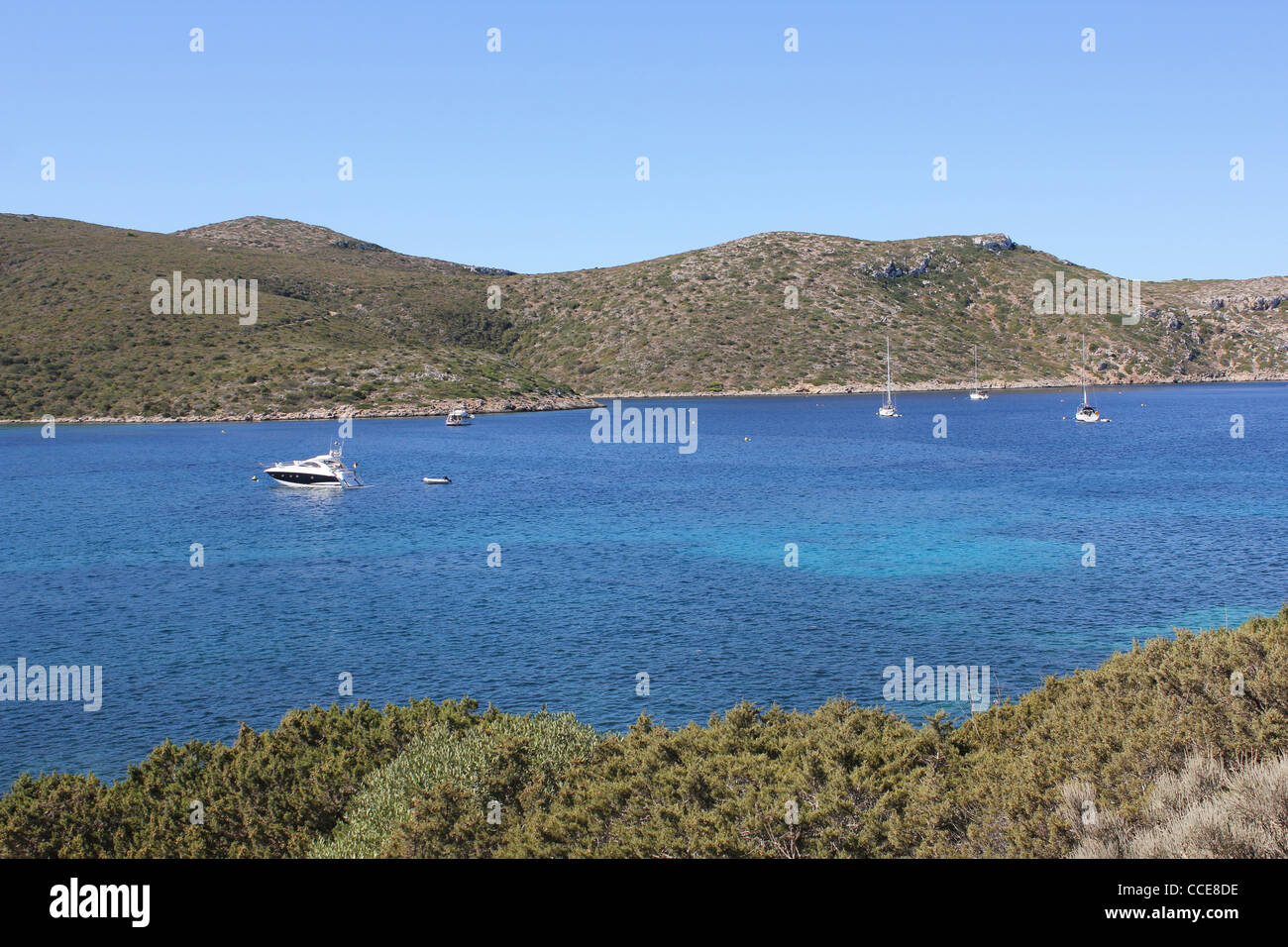 Scène sur l'île de Cabrera Cabrera, archipel d'îles, un parc naturel Espagnol, situé au sud-est de Palma de Mallorca Banque D'Images