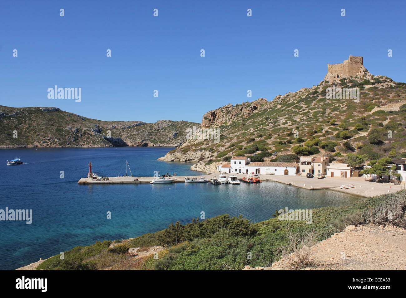 Scène sur l'île de Cabrera, l'archipel de Cabrera, îles du Parc Naturel Espagnol, situé au sud-est de Palma de Majorque Banque D'Images