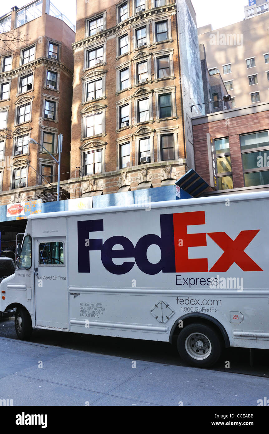 Camion FedEx, New York City, USA Banque D'Images