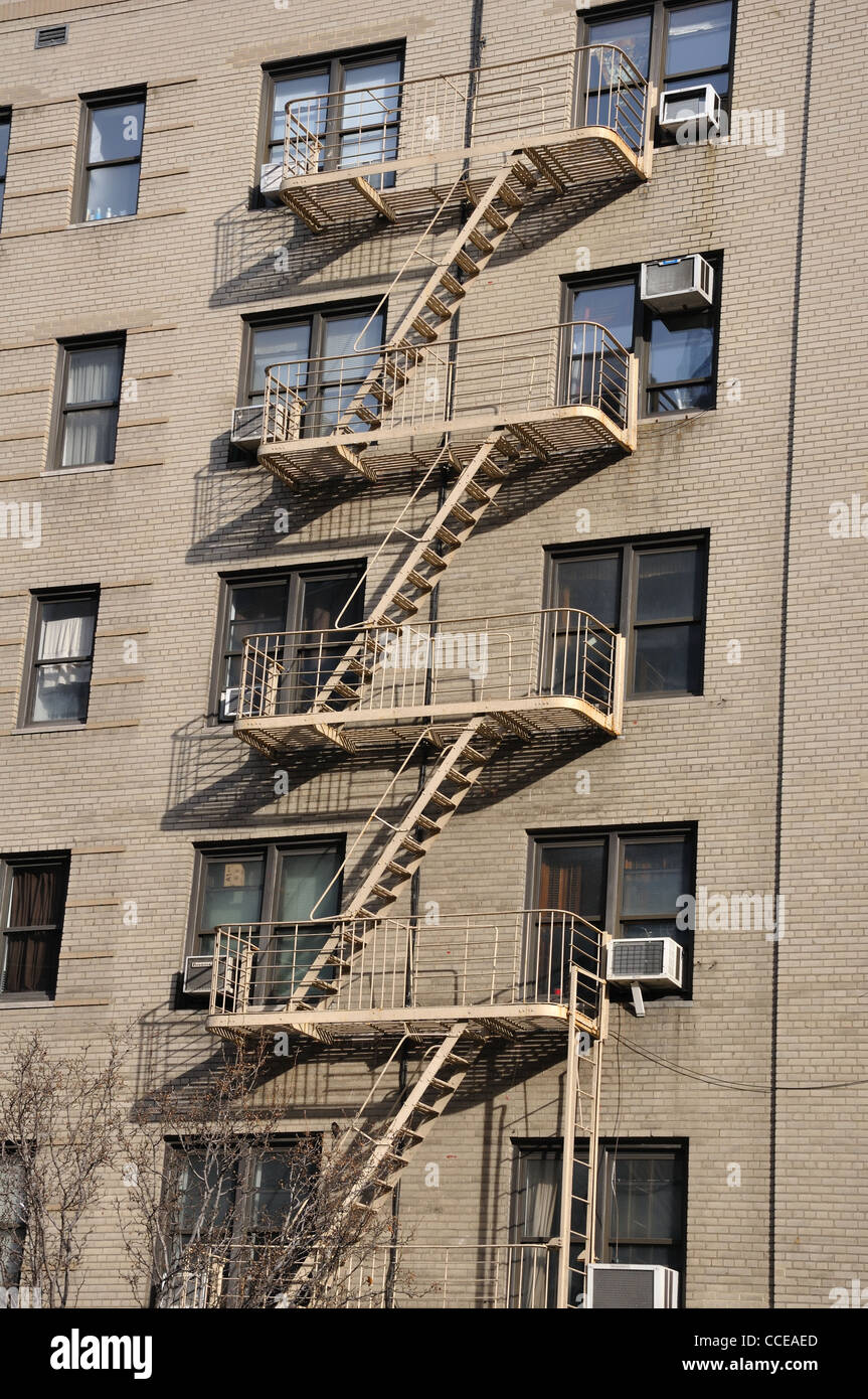 Escalier de secours, New York City, USA Banque D'Images