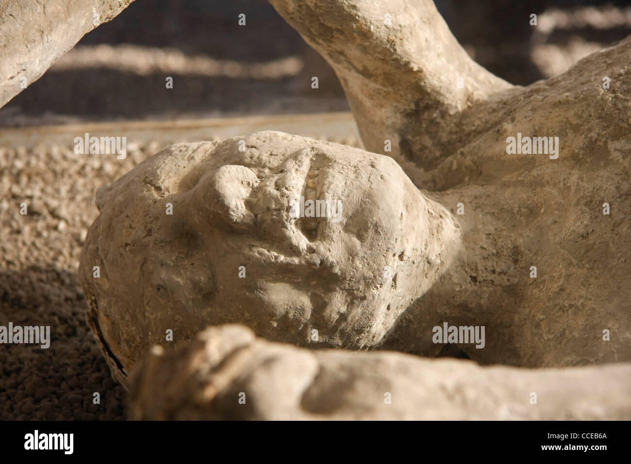 Victime de l'éruption du Vésuve Pompéi de cendres volcaniques près de Naples, Campanie Italie Europe. Banque D'Images