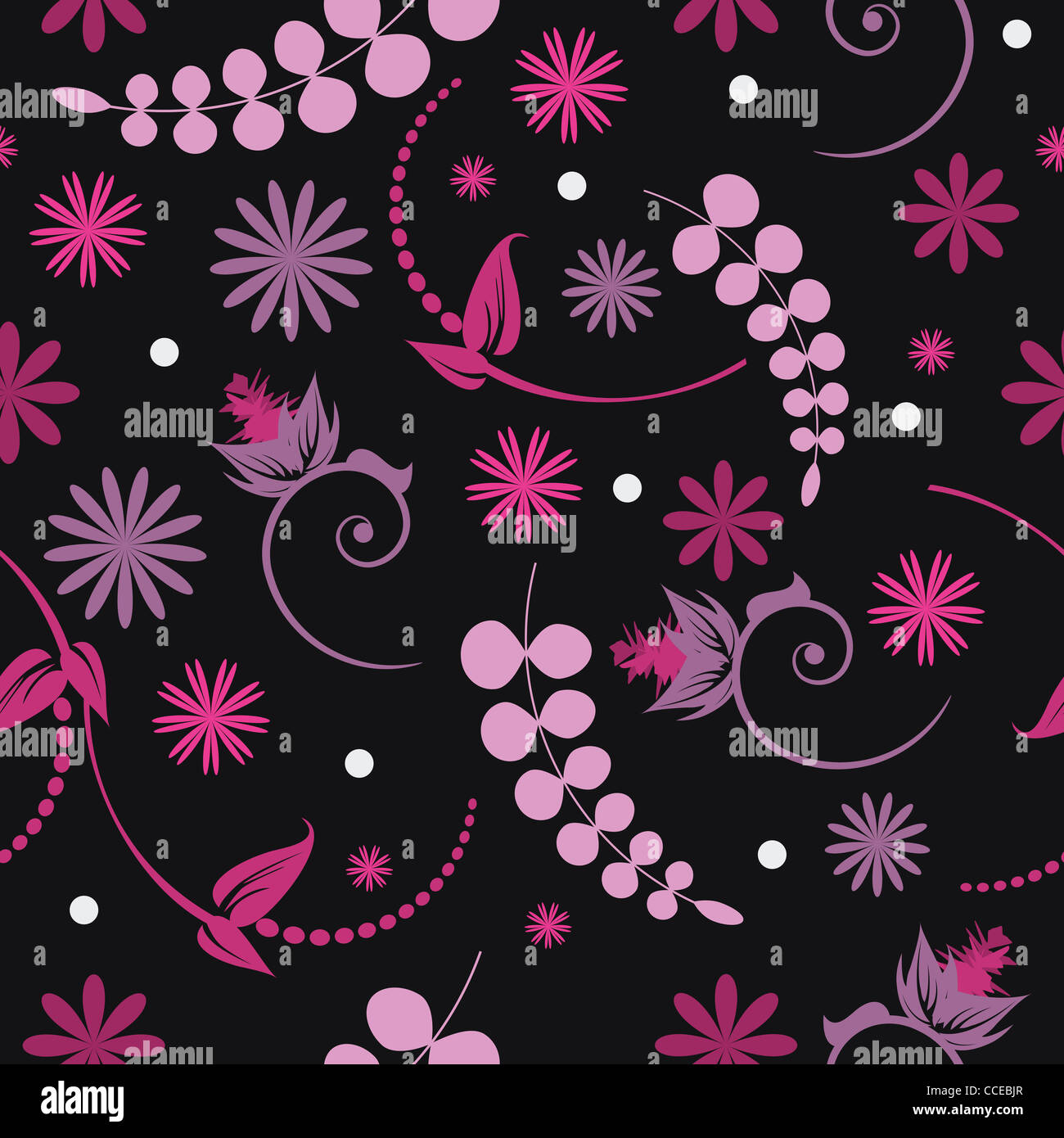 Motif florale de Fleurs stylisées Banque D'Images