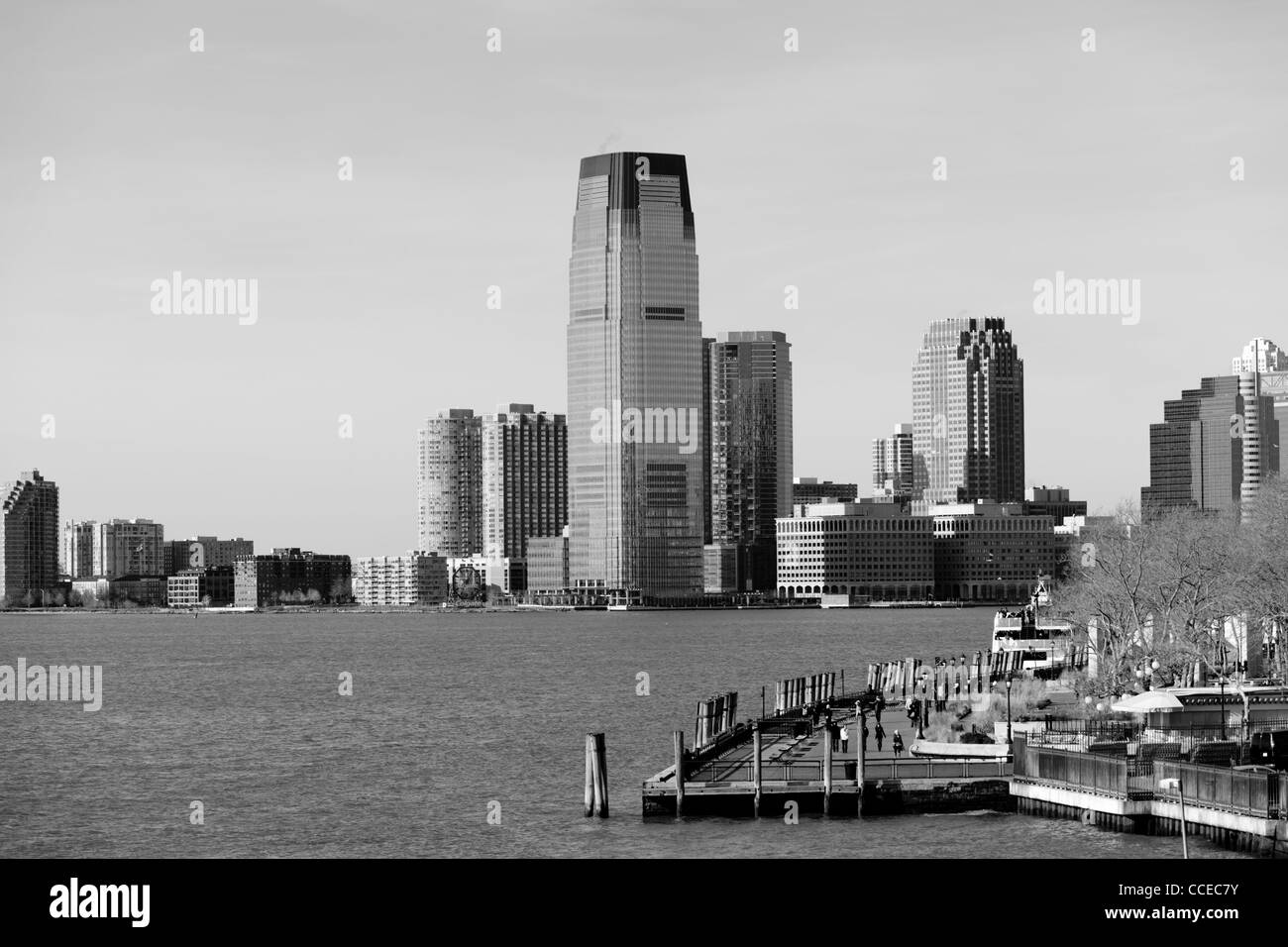 L'horizon de Manhattan sur le ferry pour Staten Island au cours de la journée. Banque D'Images