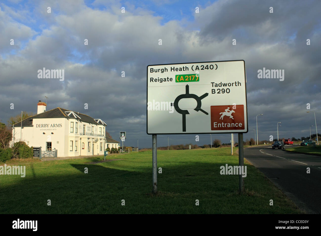 Epsom Downs est accueil du Derby course de chevaux. Surrey England UK Banque D'Images
