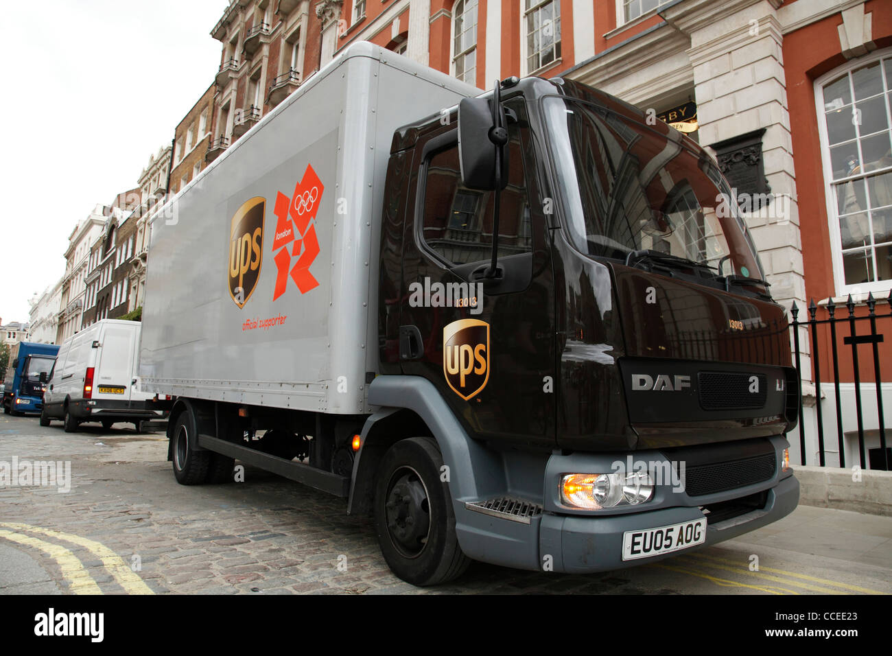 Un camion de livraison d'UPS à Covent Garden, Londres, Angleterre, Royaume-Uni Banque D'Images