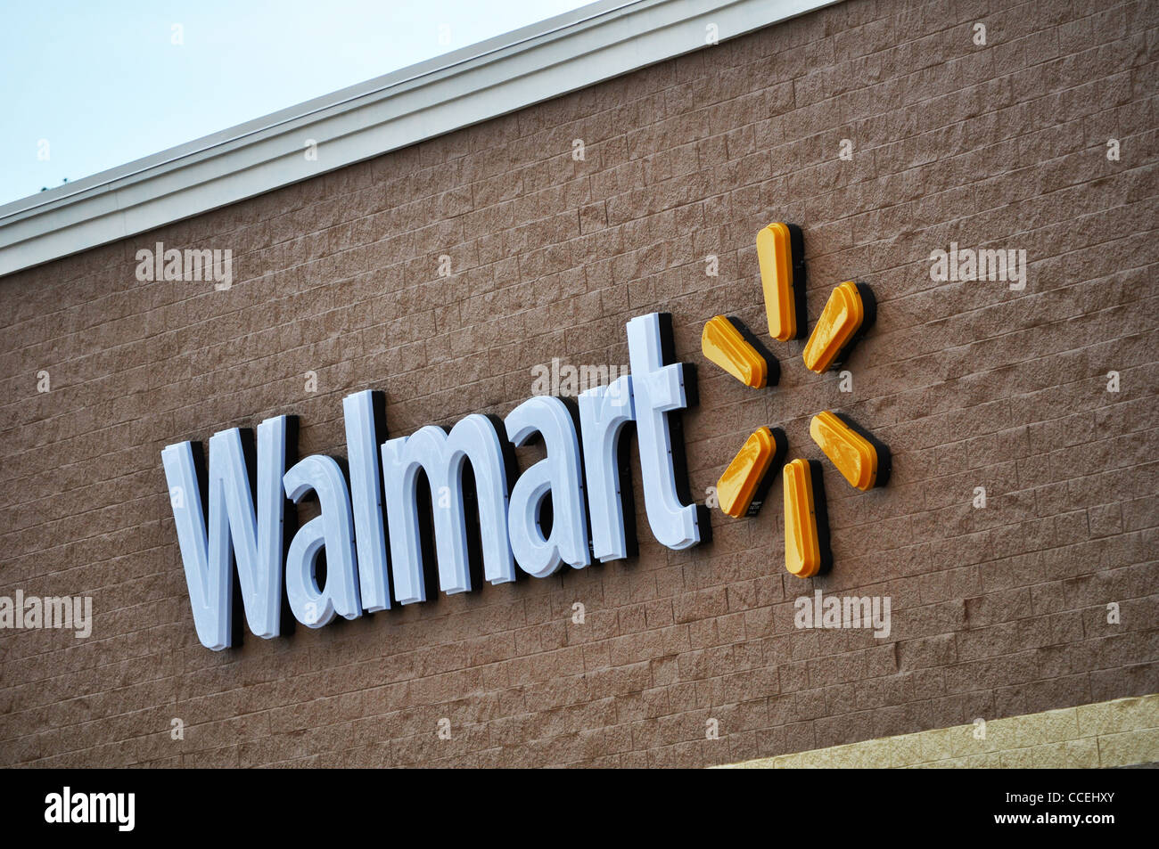 Walmart signer affichée sur leur magasin à Tyler, Texas, le 21 janvier 2012 Banque D'Images