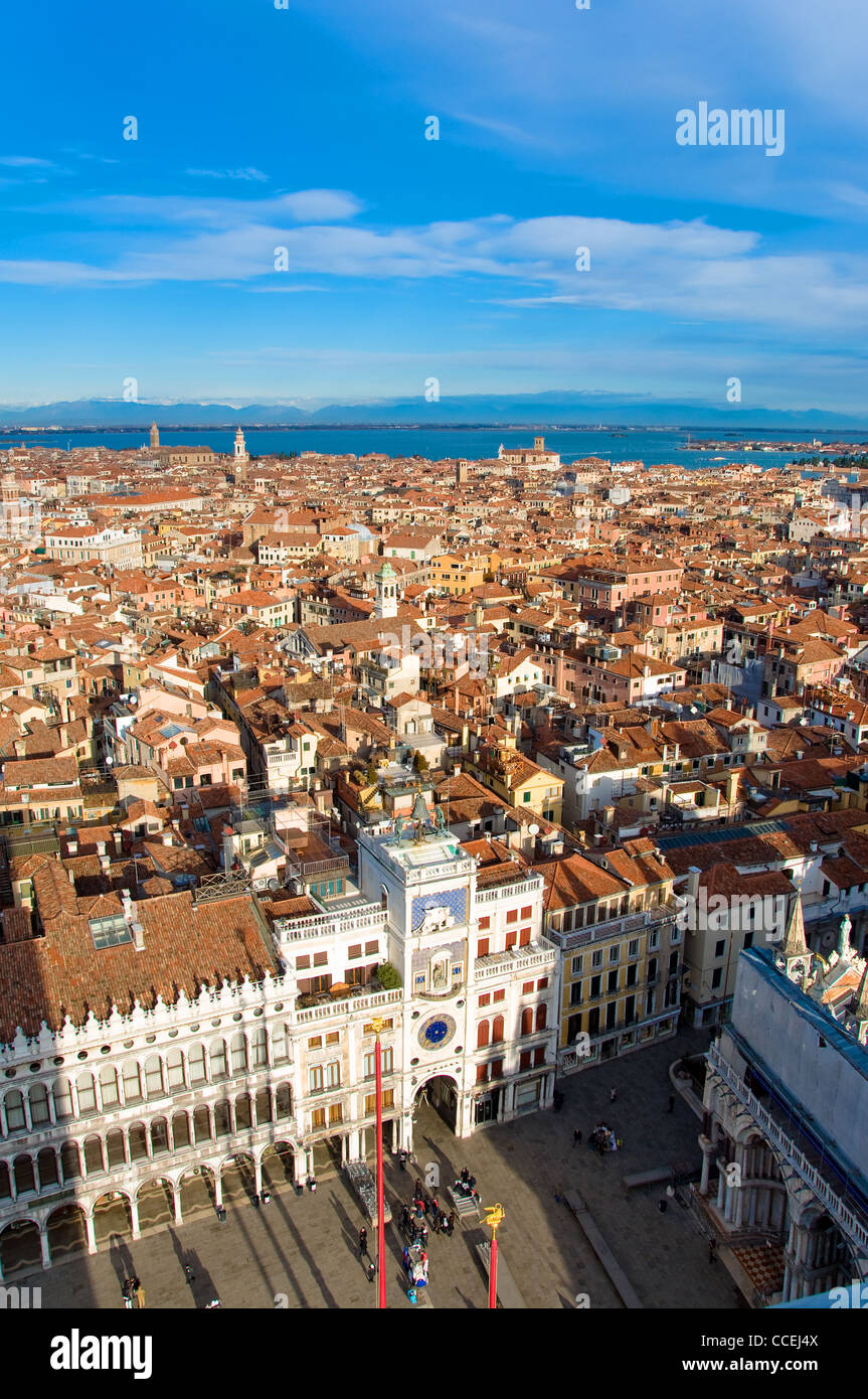 Vue aérienne de la Piazza San Marco, Venise, Italie Banque D'Images