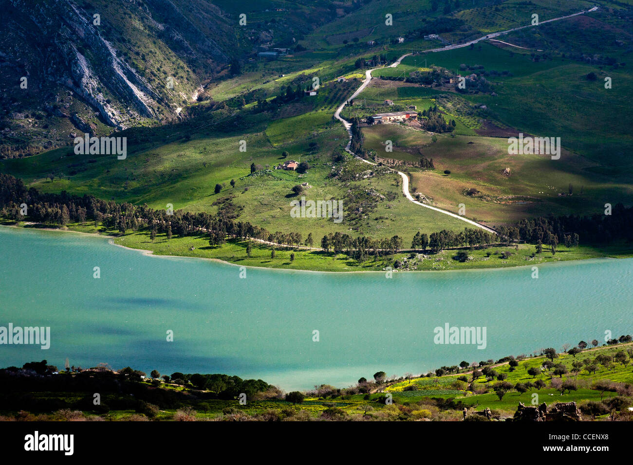 Le lac Lago di Catania, Sicile, Italie, Europe Banque D'Images