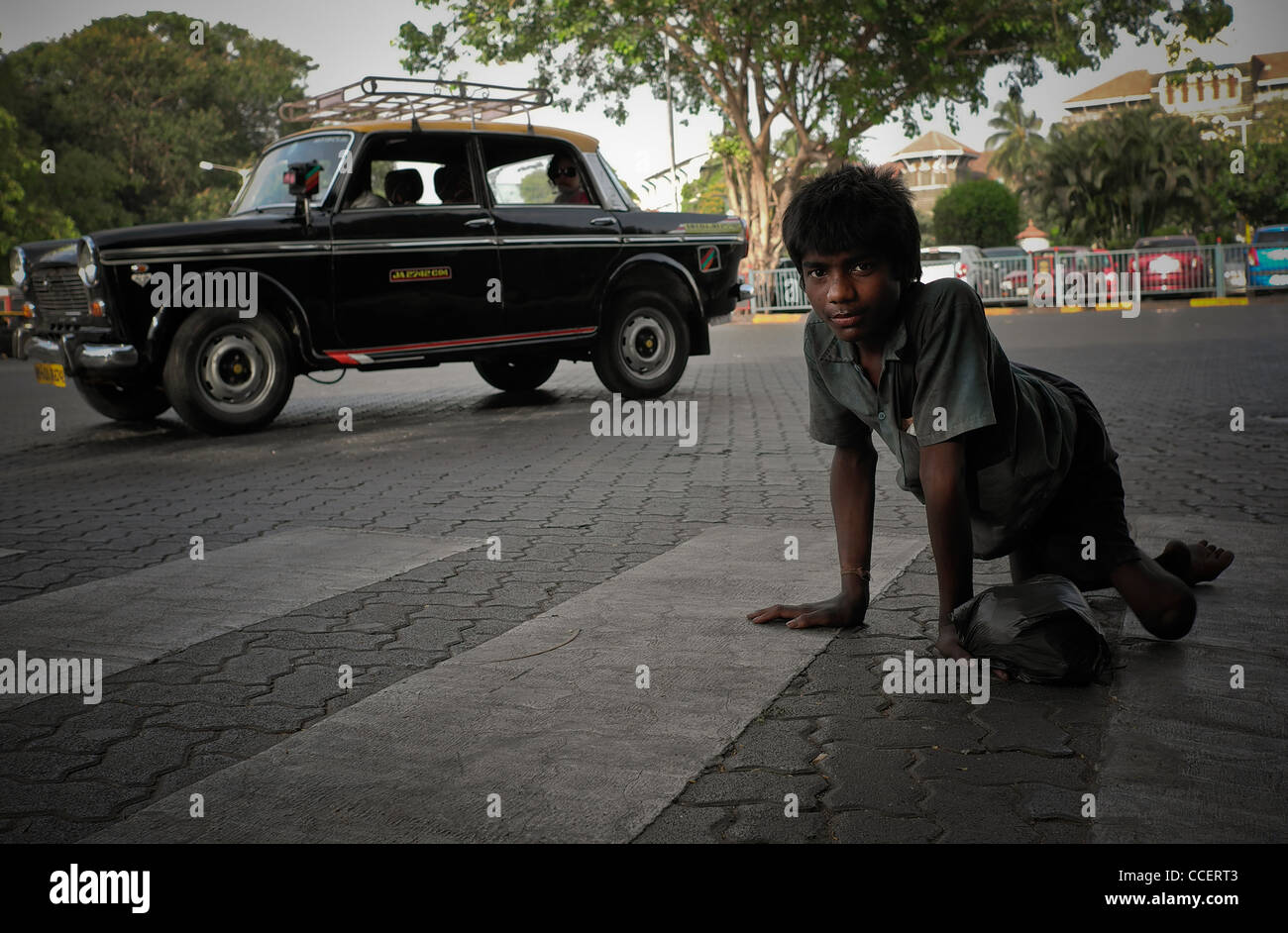 Bombay, les enfants des rues., enfant de pavement. Banque D'Images