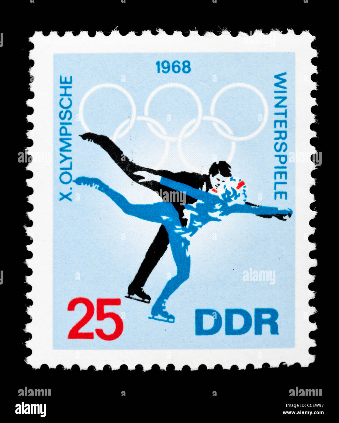 Timbre-poste : Jeux Olympiques d'hiver de 1968 X., DDR, état neuf Banque D'Images