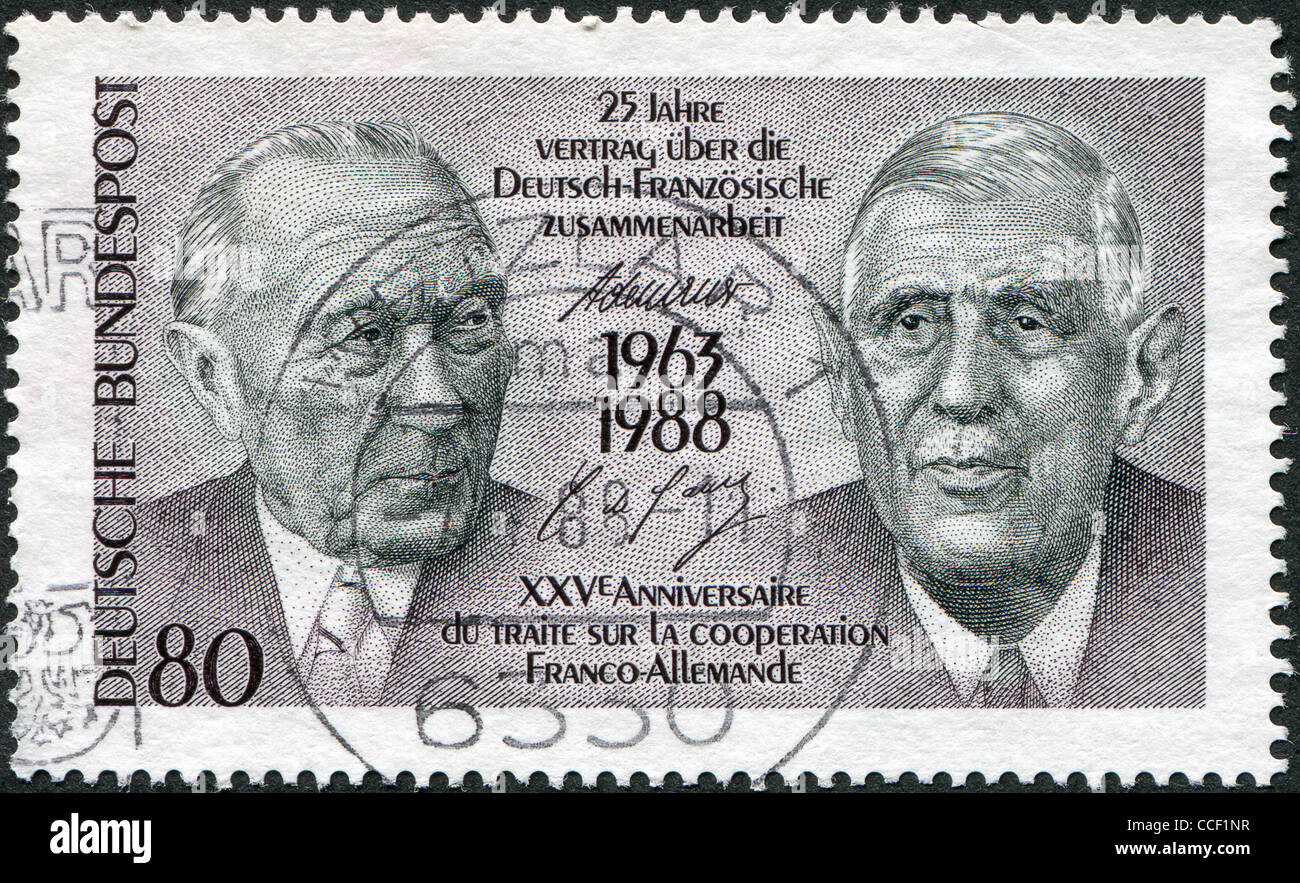 Dedie Au 25e Anniversaire Du Traite De Cooperation Franco Allemand Montre La Konrad Adenauer Et Charles De Gaulle Photo Stock Alamy Dedie Au 25e Anniversaire Du Traite De Cooperation Franco Allemand Montre La Konrad Adenauer Et Charles De Gaulle Photo Stock Alamy
