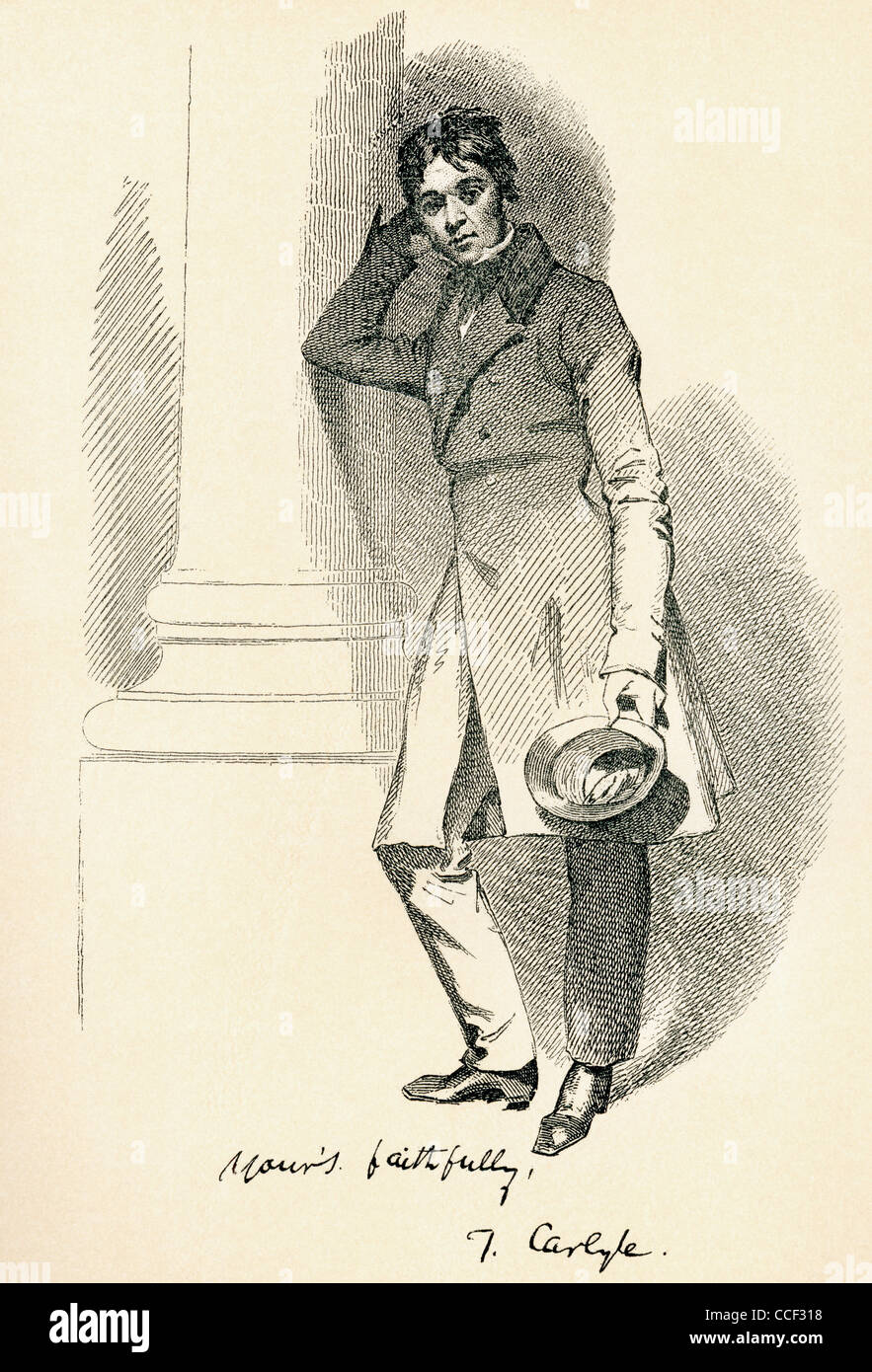 Thomas Carlyle, 1795 - 1881, en tant que jeune homme. L'écrivain satirique écossais, essayiste, historien et enseignant. Banque D'Images