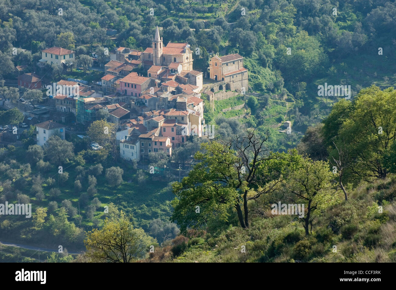 Italien de la pittoresque village de Torre Papone près de Imperia, Luguria. Banque D'Images