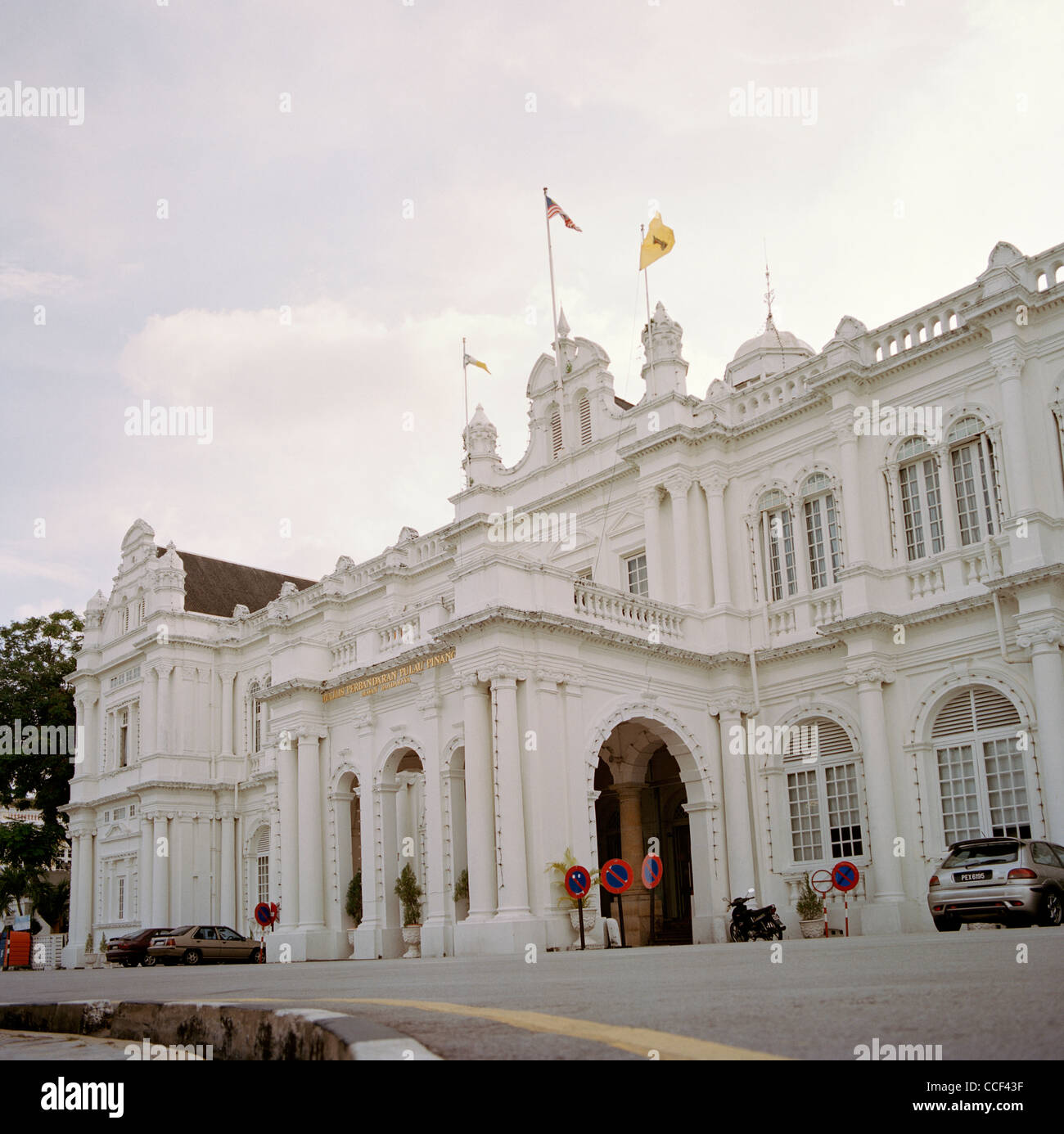 Hôtel de ville de George Town dans l'île de Penang en Malaisie en Extrême-Orient Asie du sud-est. Billet d'histoire de l'architecture de Georgetown Banque D'Images