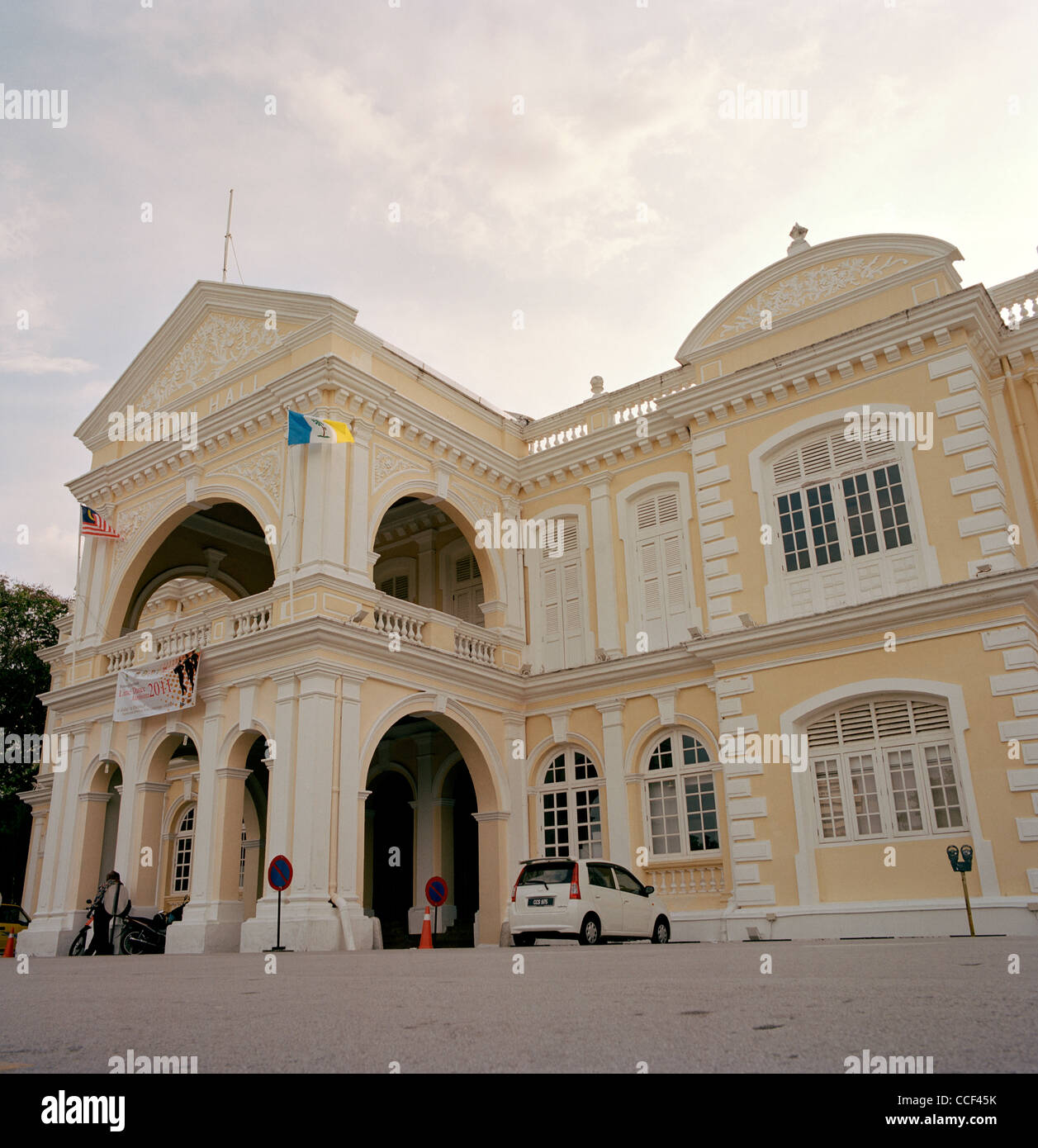 Hôtel de ville de George Town dans l'île de Penang en Malaisie en Extrême-Orient Asie du sud-est. Architecture Bâtiment Georgetown billet Banque D'Images