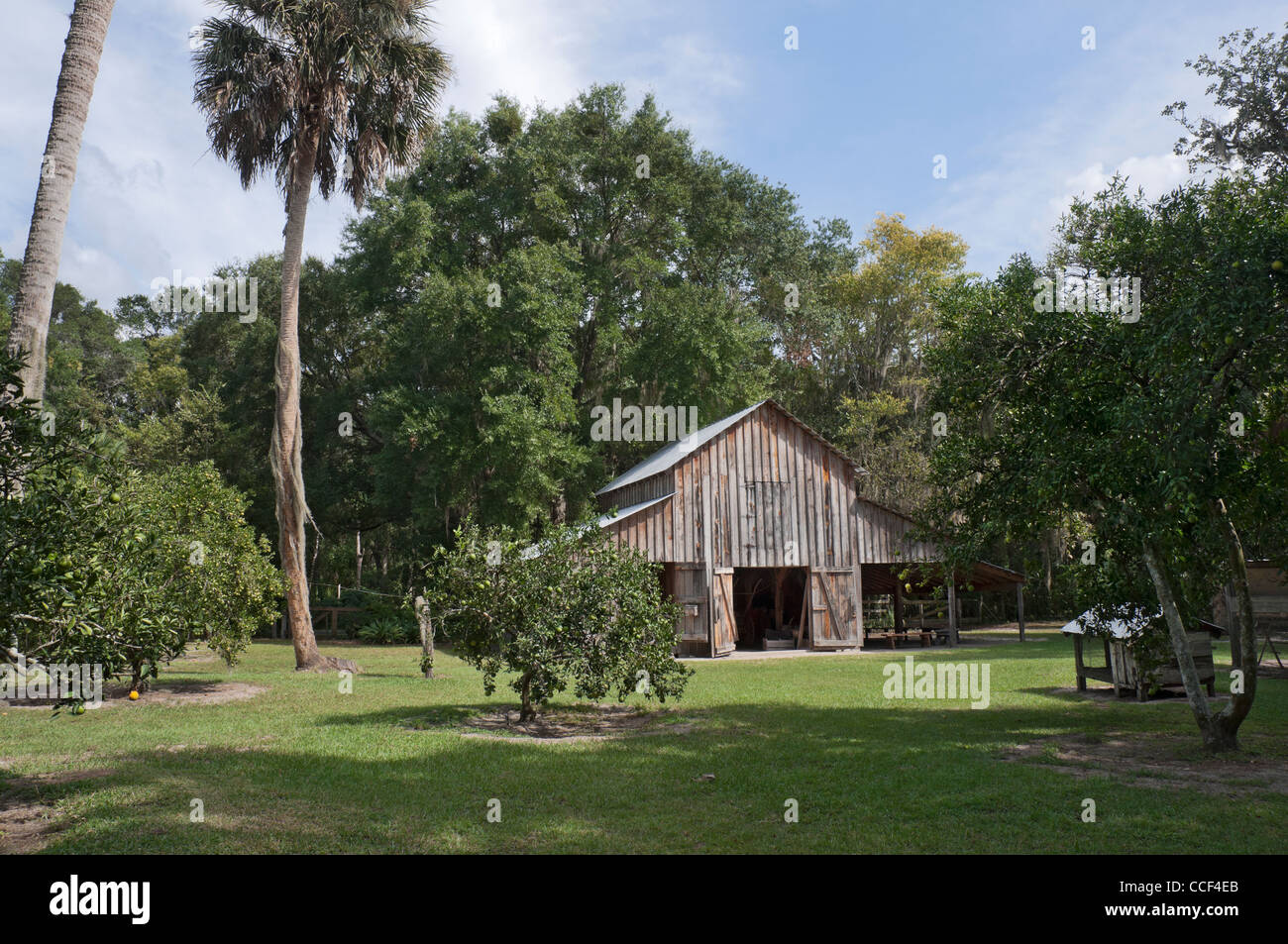 Marjorie Kinnan Rawlings Historic State Park, Cross Creek, Florida, grange. Banque D'Images