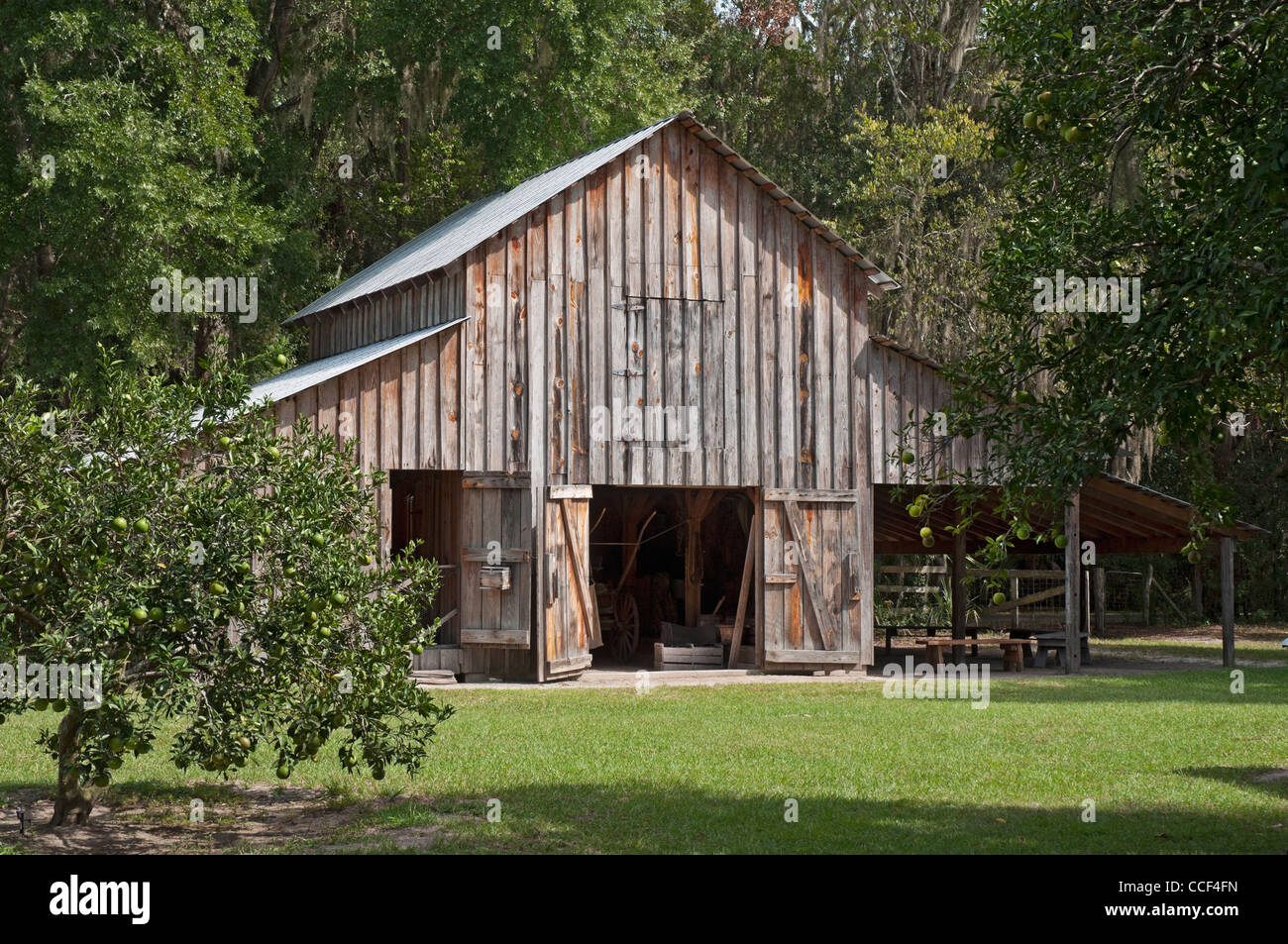 Marjorie Kinnan Rawlings Historic State Park, Cross Creek, Florida, grange. Banque D'Images