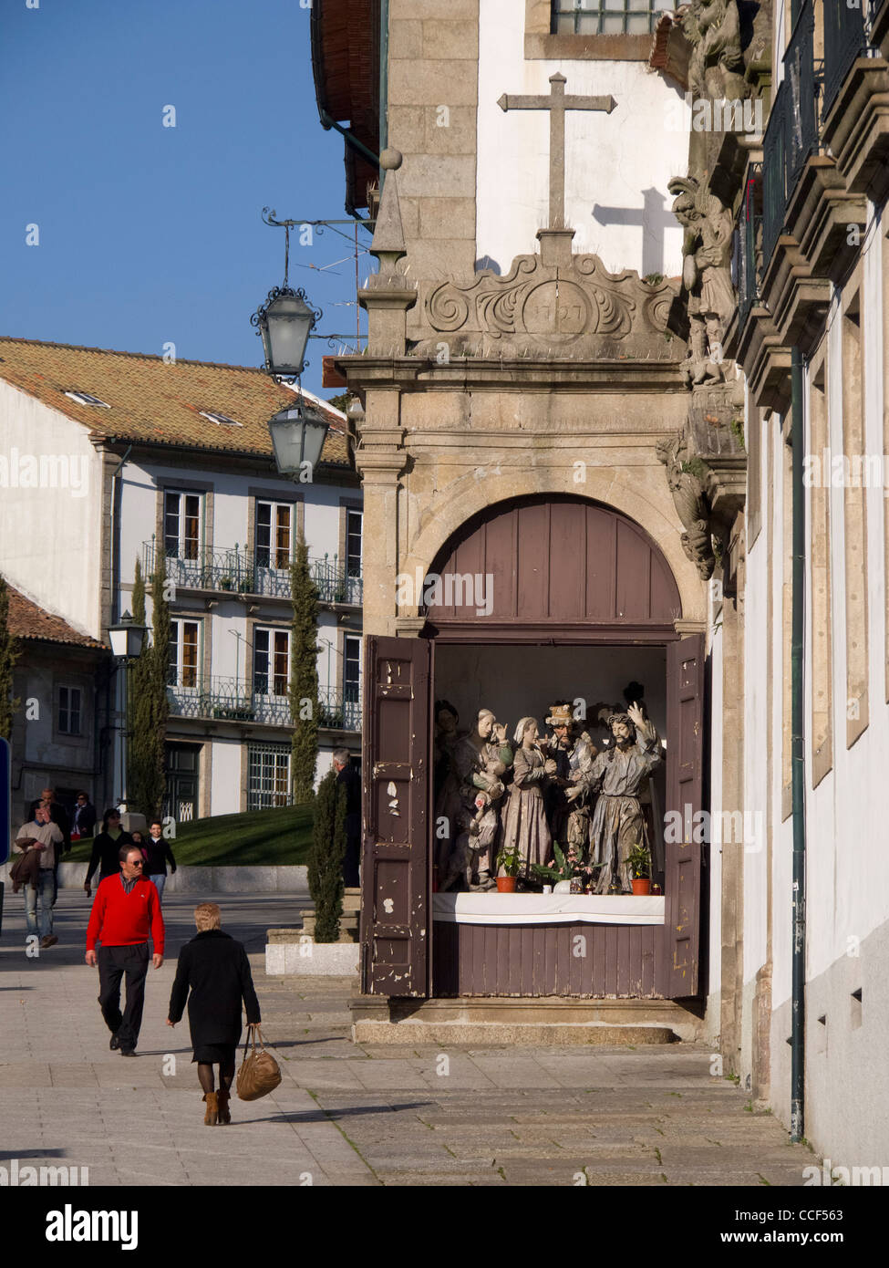 Scène de rue à Guimaraes, Portugal Banque D'Images