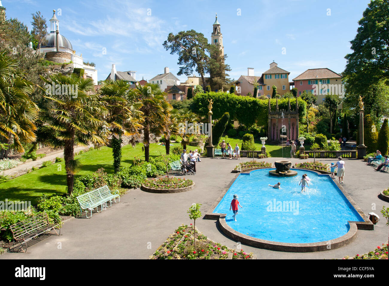 Portmeirion Village de Gwynedd sur la côte de Snowdonia au Pays de Galles Banque D'Images
