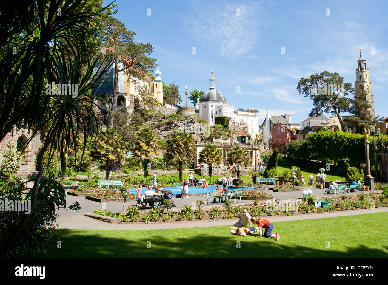 Portmeirion Village de Gwynedd sur la côte de Snowdonia au Pays de Galles Banque D'Images