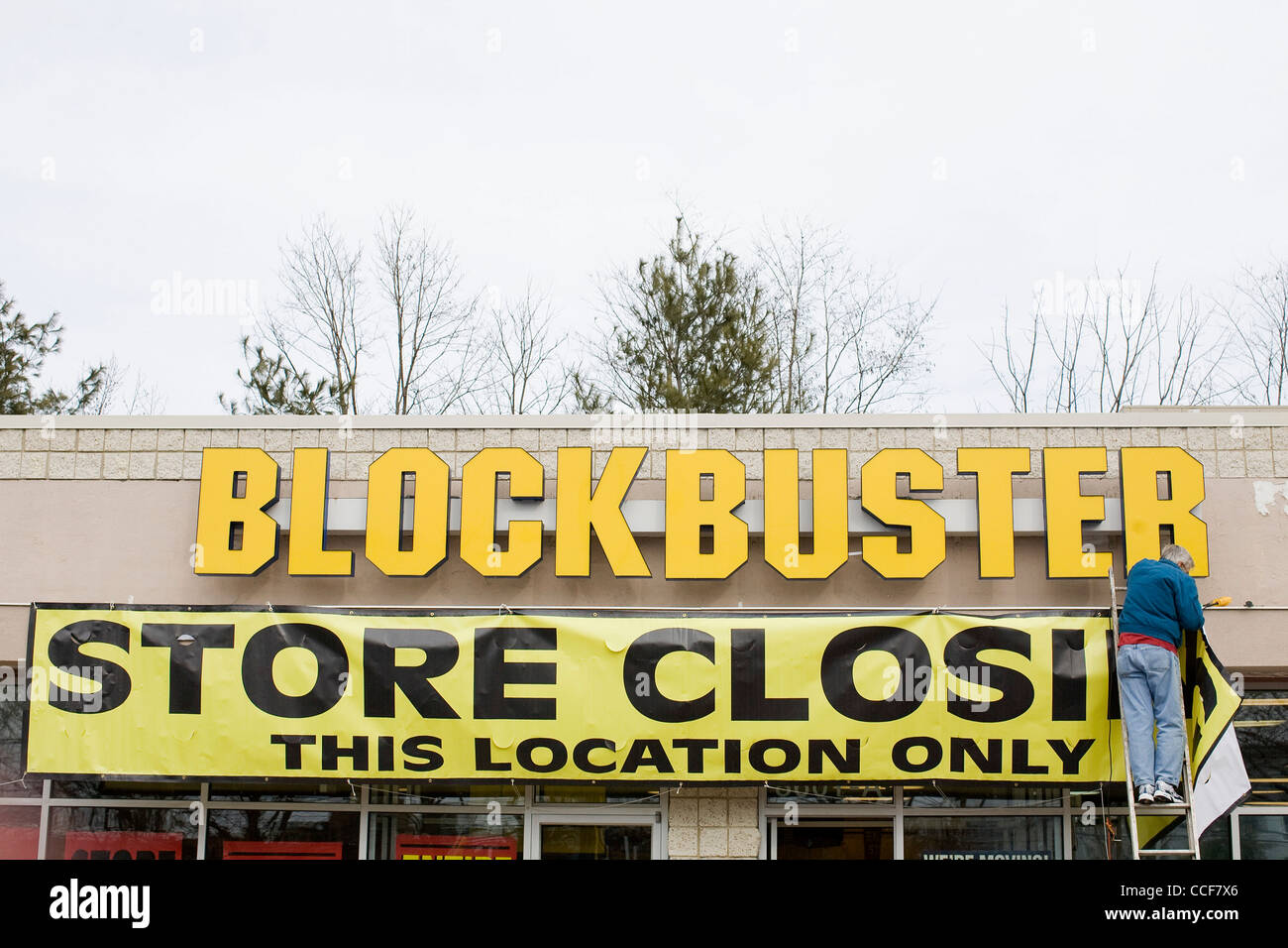 Un Blockbuster Video Store fermeture de l'entreprise. Banque D'Images