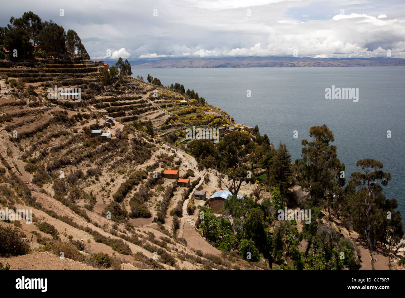 L'Isla del Sol, berceau des Incas, sur le côté bolivien du Lac Titicaca. Banque D'Images