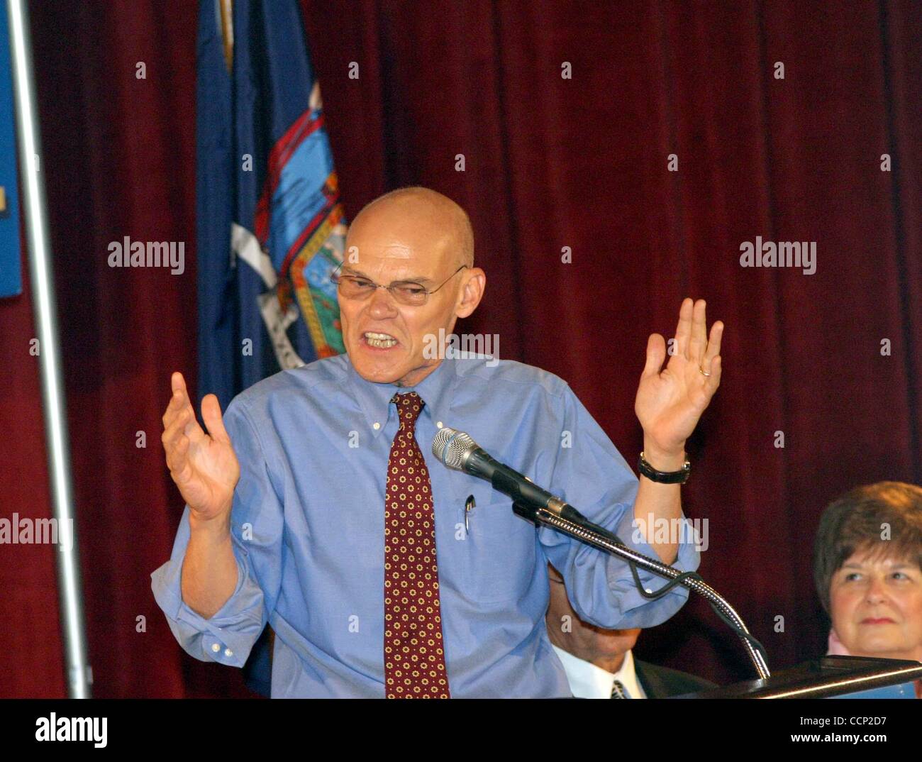 28 juillet 2004 - New York, New York, États-Unis - 7/28/04  DNC Boston, New York Convention Nationale délégation est d'hôtes avec des invités conférenciers James Carville, Hillary Clinton, Barack Obama. / 2004.K38543B Ltée(Image Crédit : Â© Bruce Cotler/Photos/ZUMAPRESS.com) Globe Banque D'Images