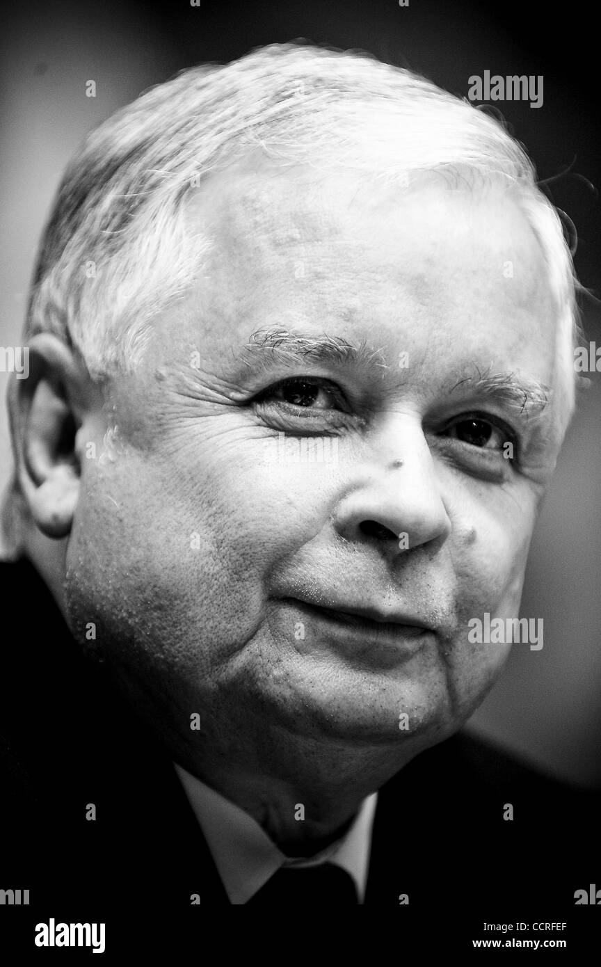 Le président polonais Lech Kaczynski est mort dans l'accident d'avion le 10 avril 2010 photo prise à Bruxelles, Belgique le 2009-06-18 Â© par Wiktor Dabkowski Banque D'Images