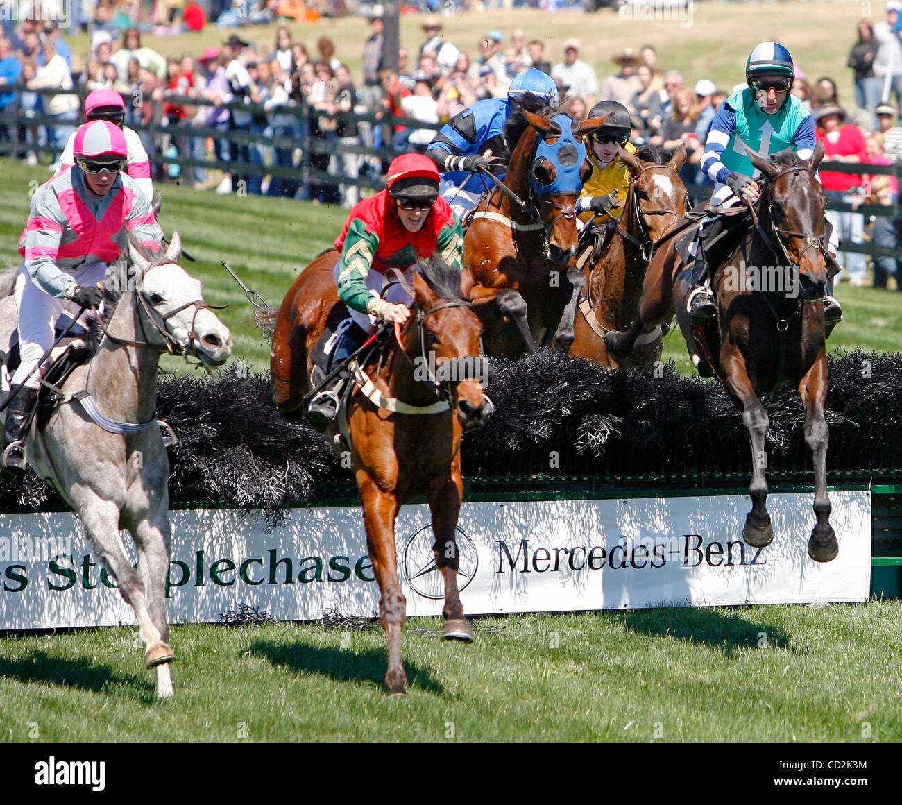 PHOTO CAPTION : 2/4 : (Dade City, dimanche, 03/09/2008) Premiers du Memorial Sloan George 20 000 $ Premier Course de Haies sauter le premier obstacle à la Mercedes-Benz 2008 Steeplechase Everglades peu à Dade City, le dimanche 3/9/08. LANCE ARAM ROTHSTEIN | fois PT   284395 ROTH Clocher Description 200 Banque D'Images