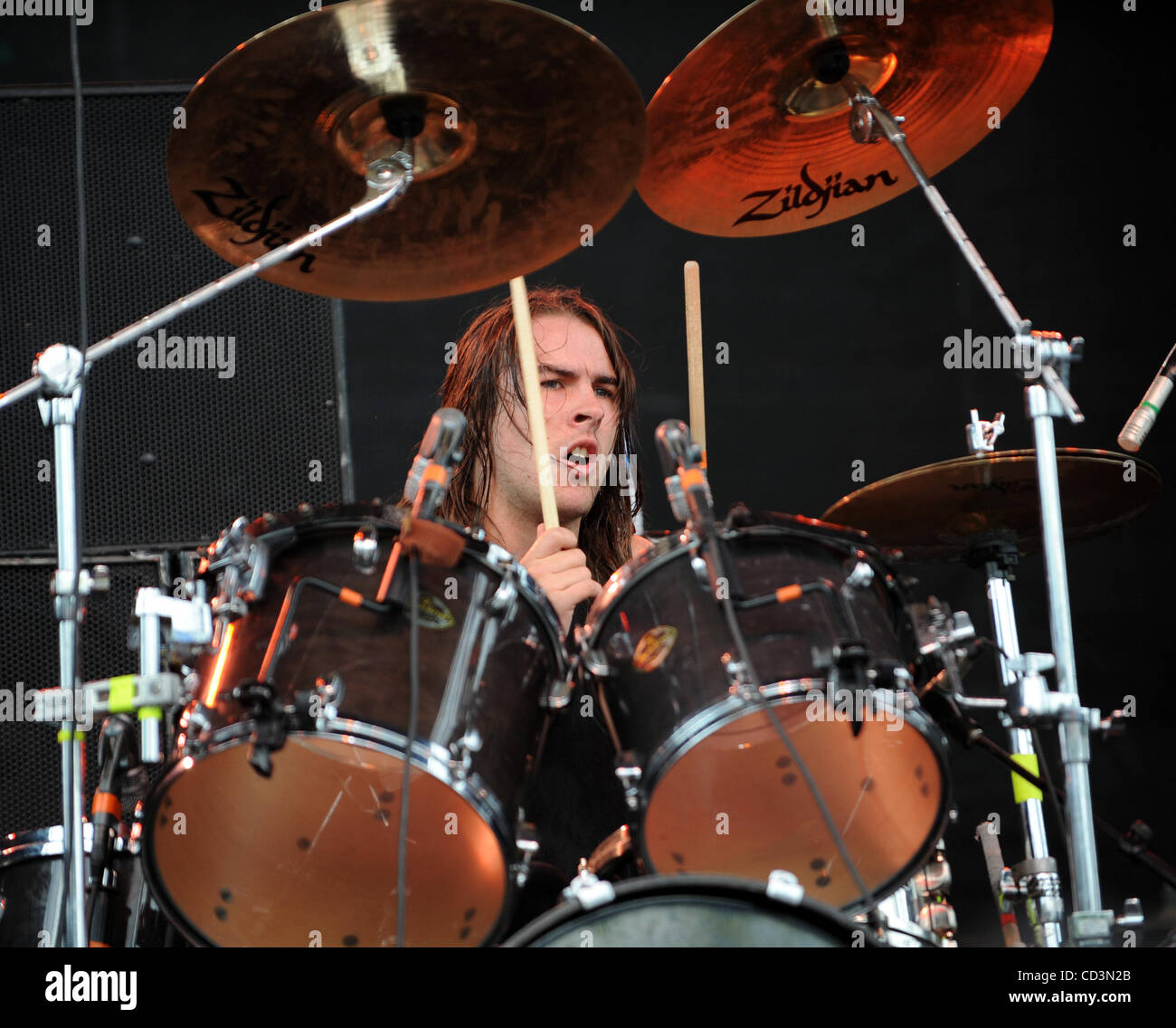 17 mai 2008 - Columbus, Ohio, USA - batteur Ryan O'KEEFFE de la bande 21-07-2013 il se produit dans le cadre du 2e congrès annuel sur la gamme Rock Music Festival qui suit au Columbus Crew Stadium. Copyright 2008 Jason Moore. Crédit obligatoire : Jason Moore Banque D'Images